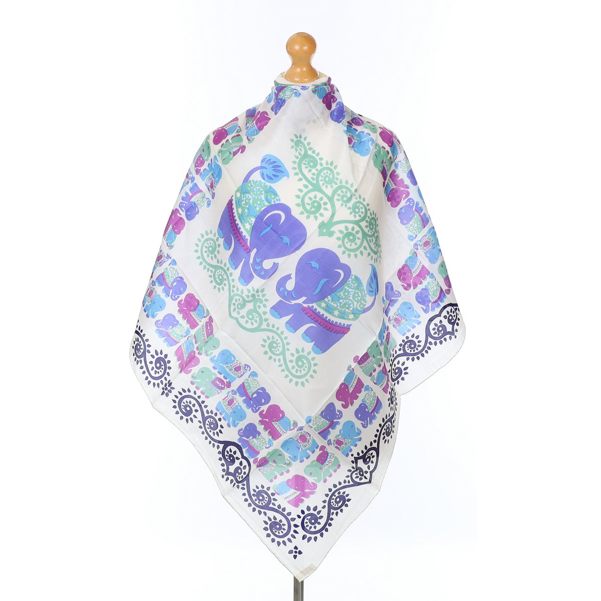 Brand New Thai Elephant Theme Silk Scarf