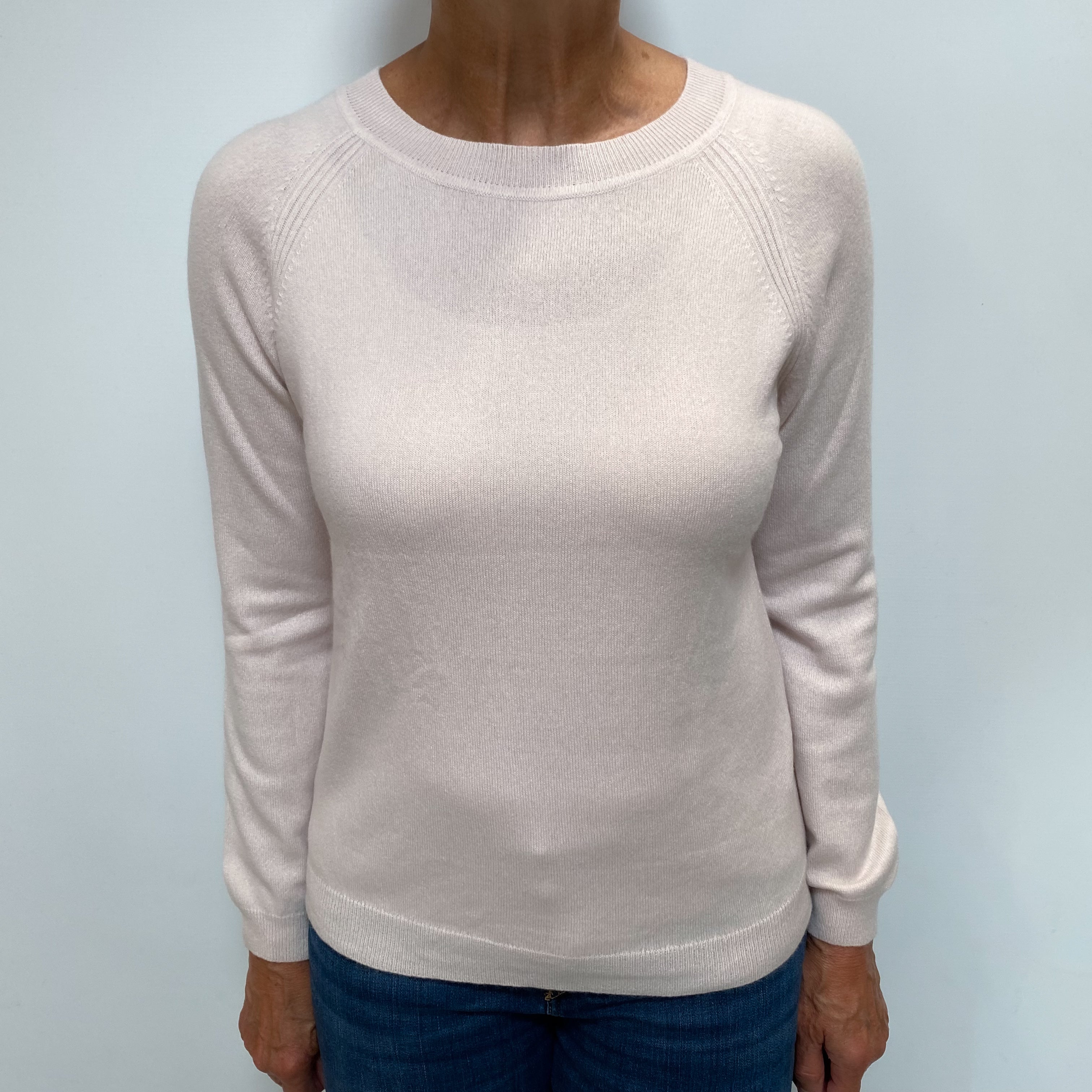 Ice Pink Cashmere Crew Neck Jumper Medium