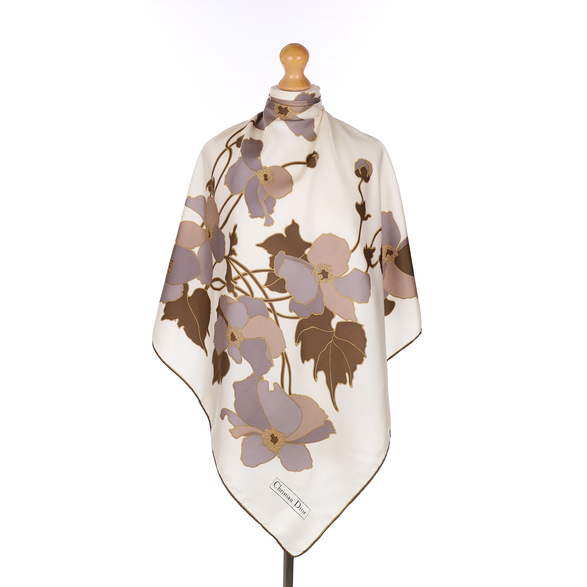 Christian Dior Floral Vintage Silk Scarf