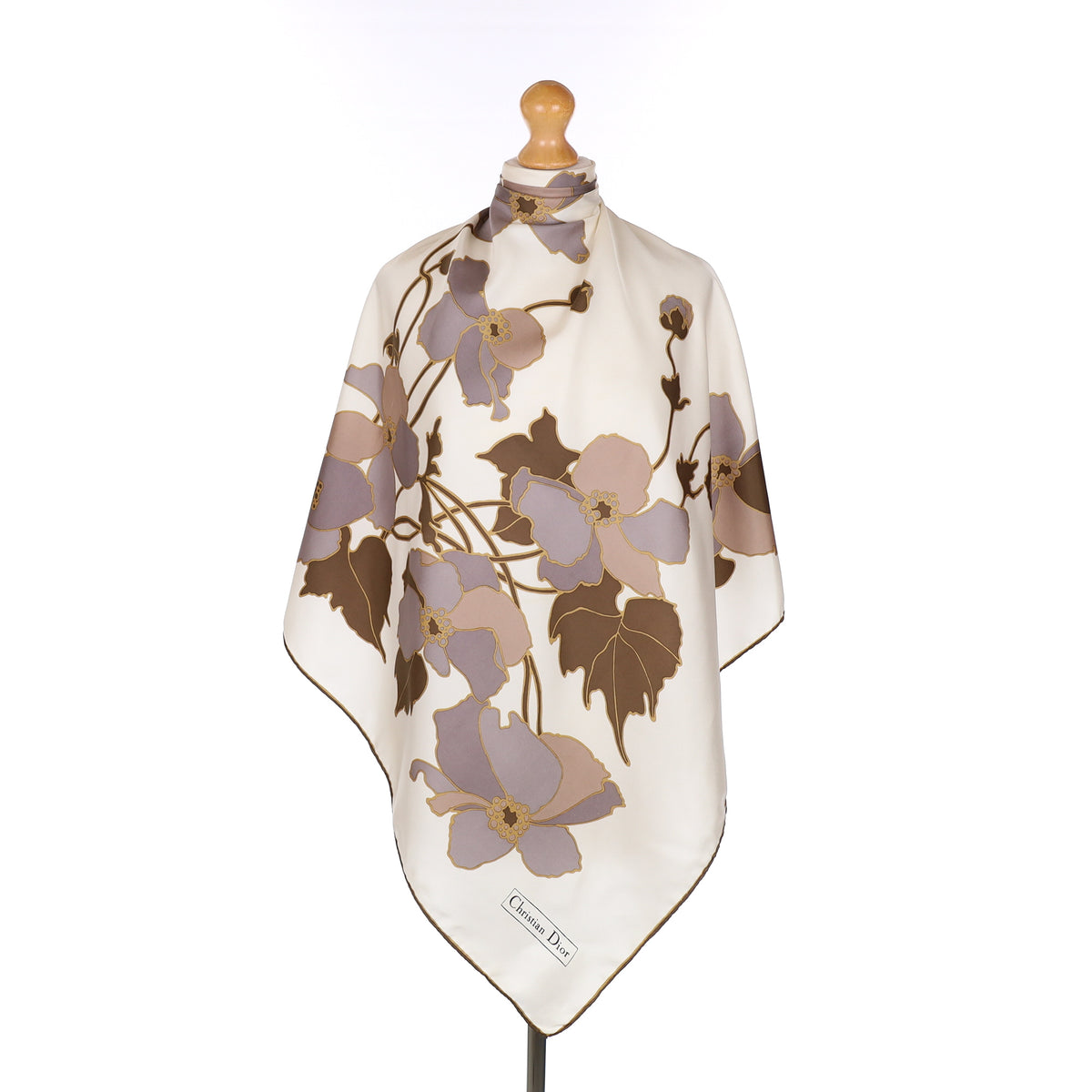Christian Dior Floral Vintage Silk Scarf