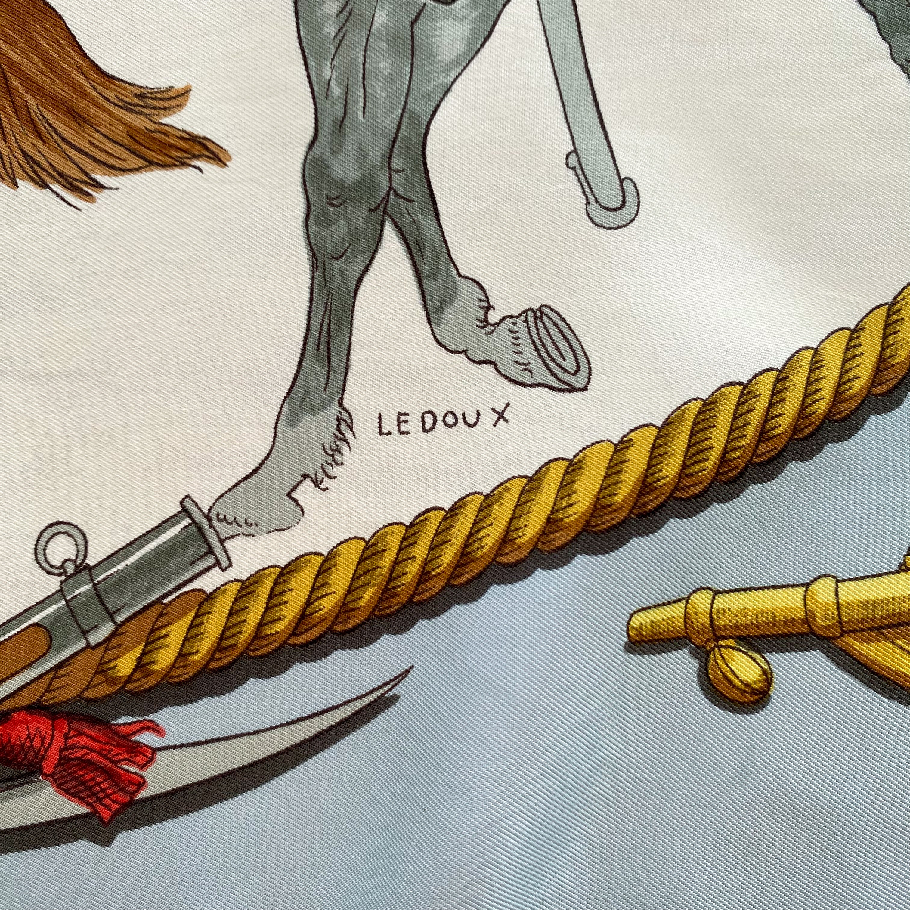 Hermès Marine Et Cavalerie Silk Scarf