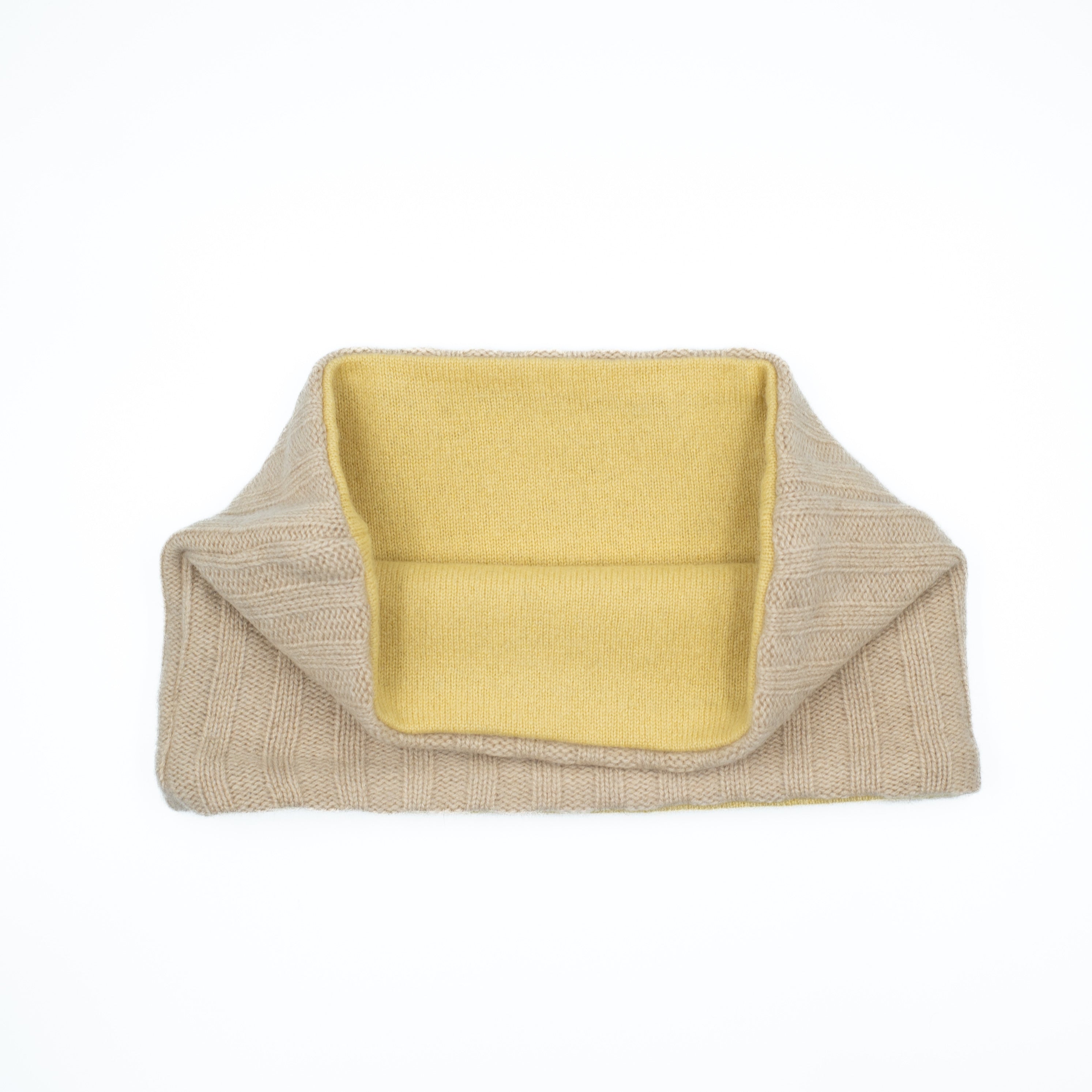 Chunky Pale Camel and Yellow Neck Warmer