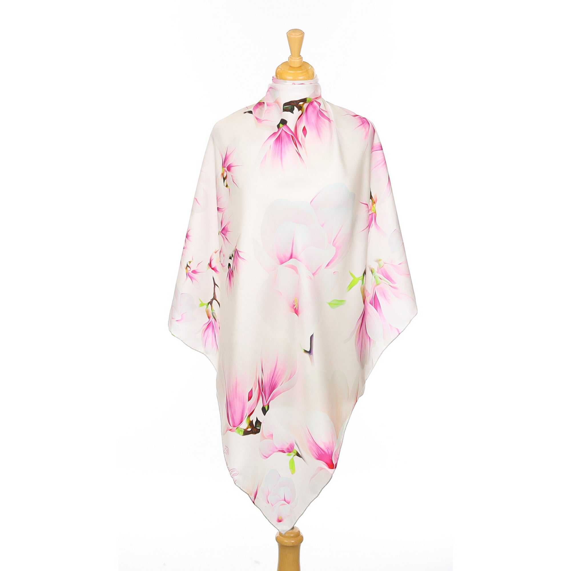 Immaculate Fiorella Pink and White Floral Silk Scarf