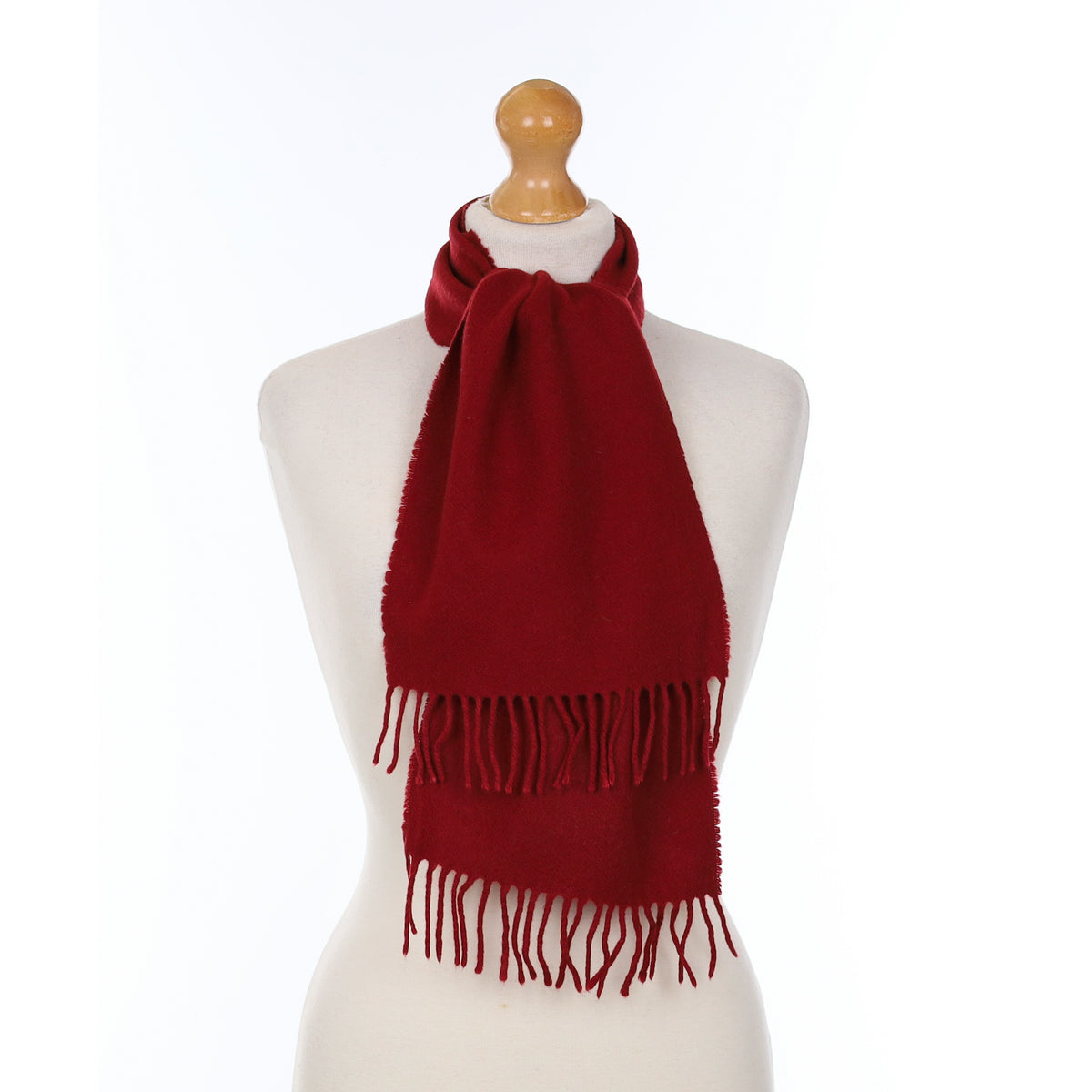Crimson Red Cashmere Woven Scarf