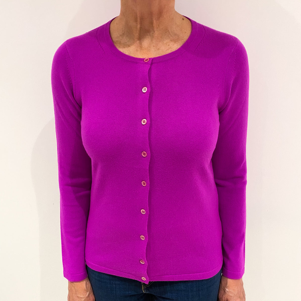 Fushia Cashmere Cardigan Medium