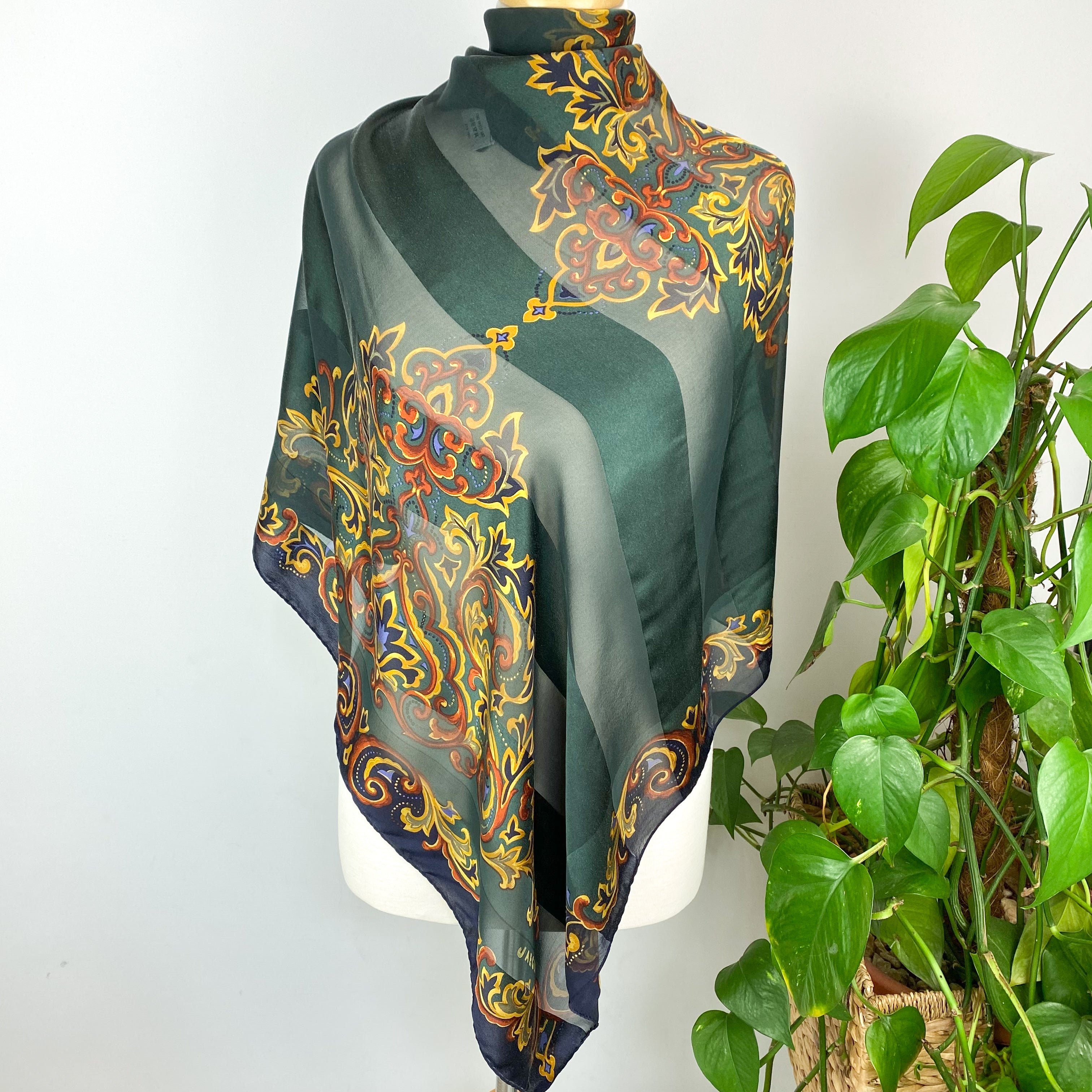 Vintage Jaeger Striped Silk Scarf