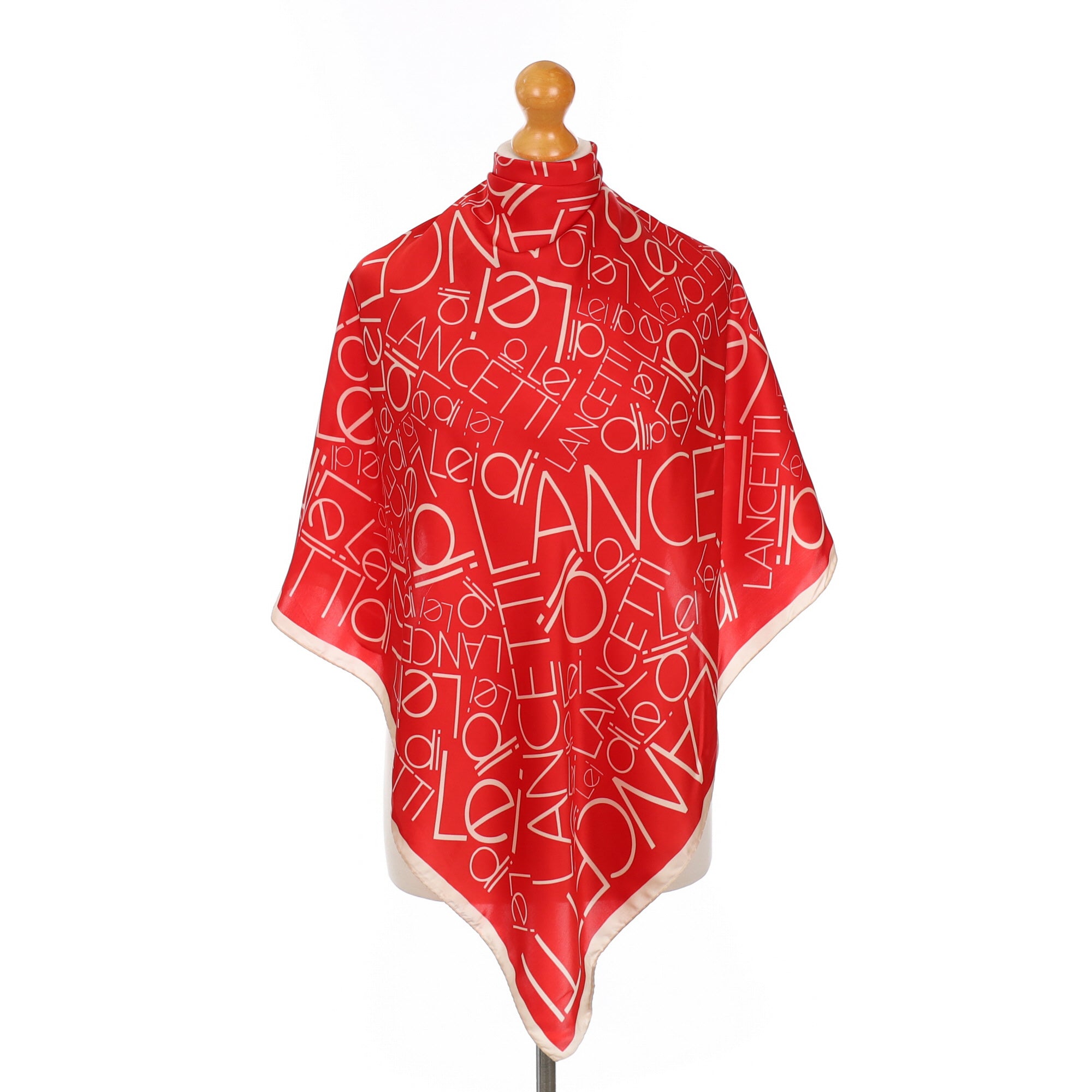 Leidi Lancetti Red Vintage Silk Scarf