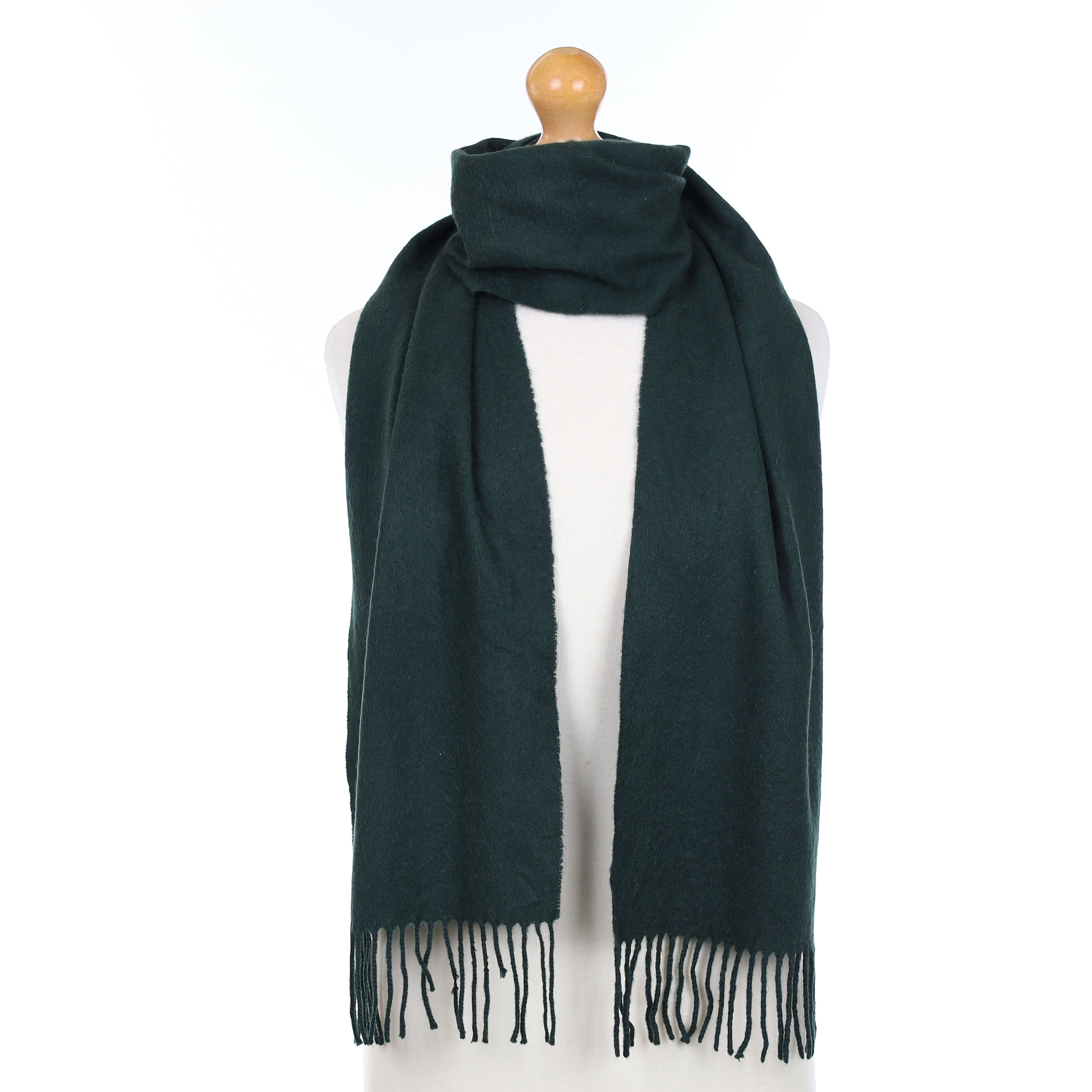 Bottle Green Cashmere Woven Scarf