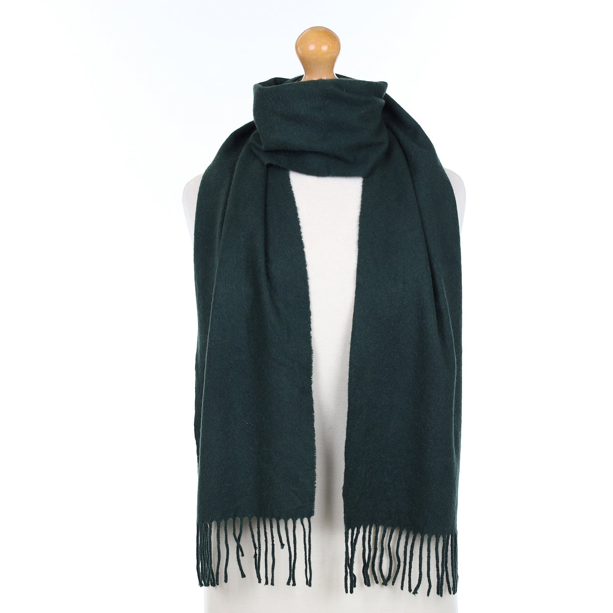 Bottle Green Cashmere Woven Scarf