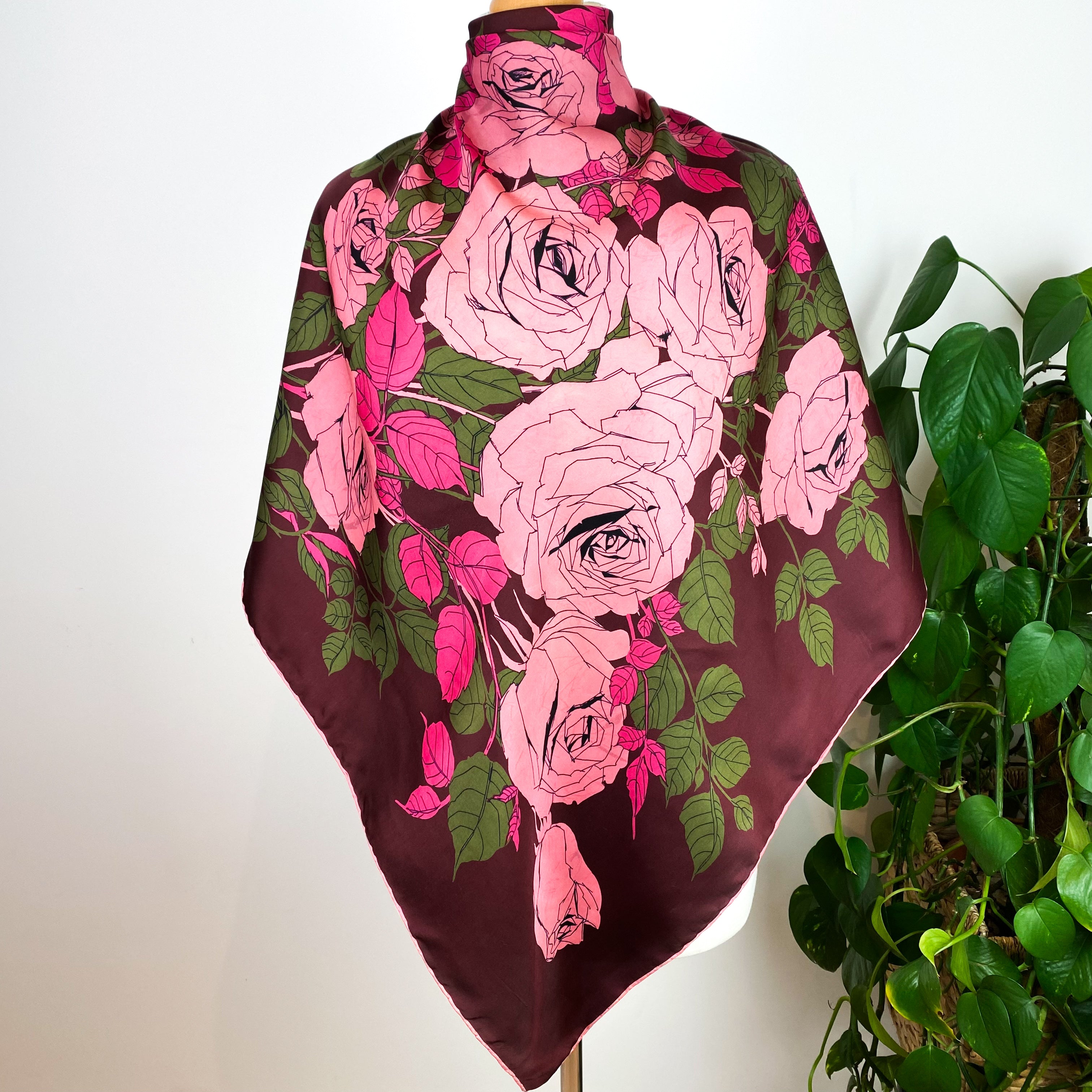 1960s Jacqmar Floral Silk Scarf