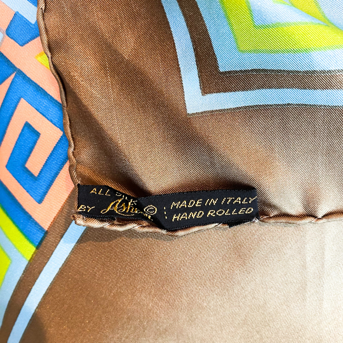 Brown Abstract Pattern Silk Scarf
