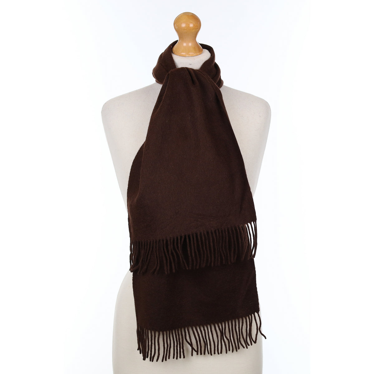 Chocolate Brown Cashmere Woven Scarf