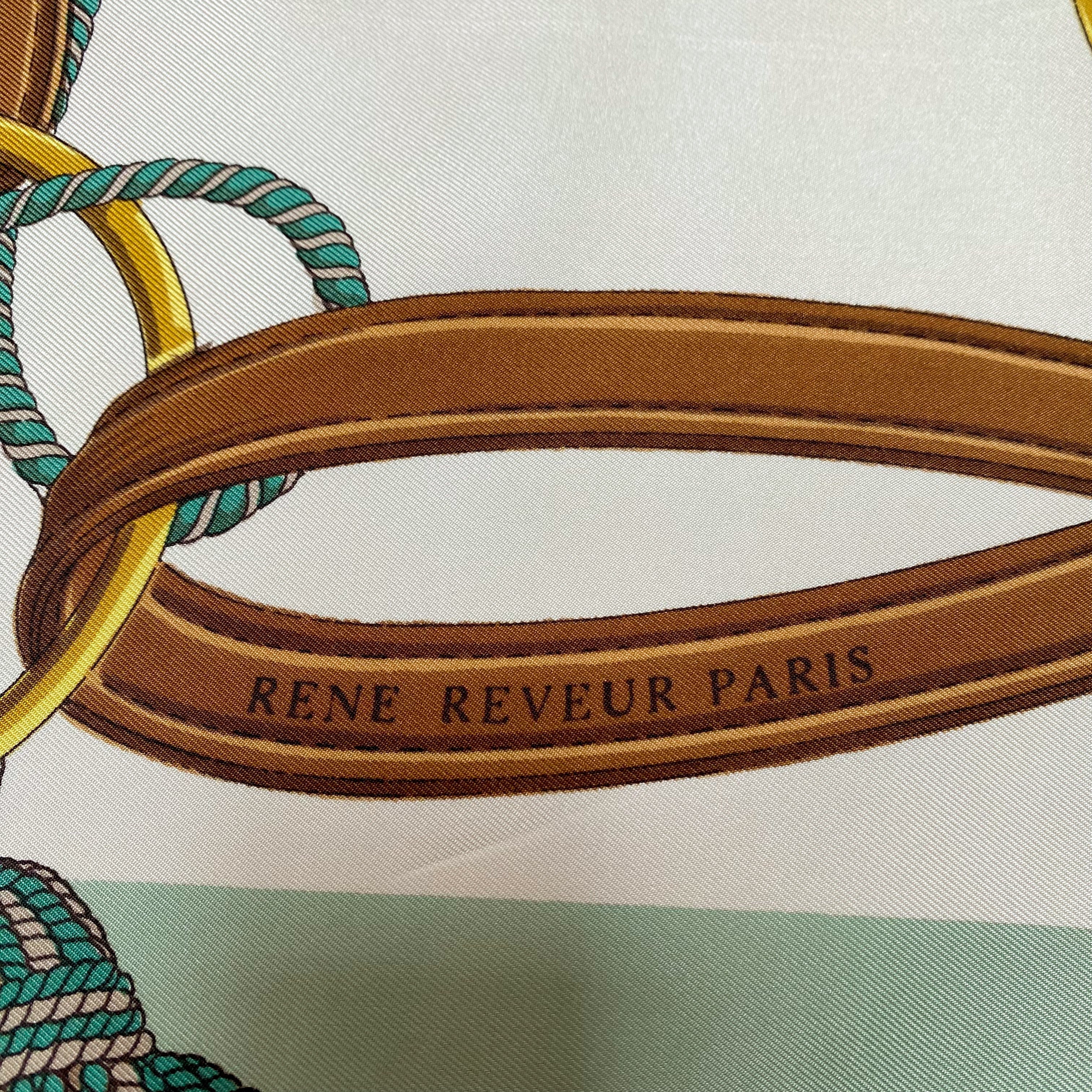 Large French Equestrian Vintage Silk Scarf