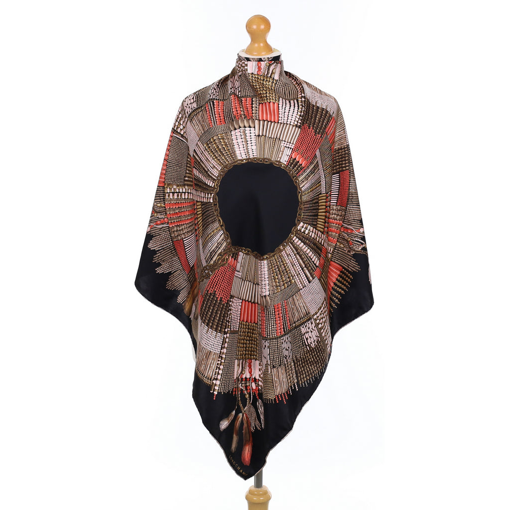 Longchamp Bead Pattern Silk Scarf