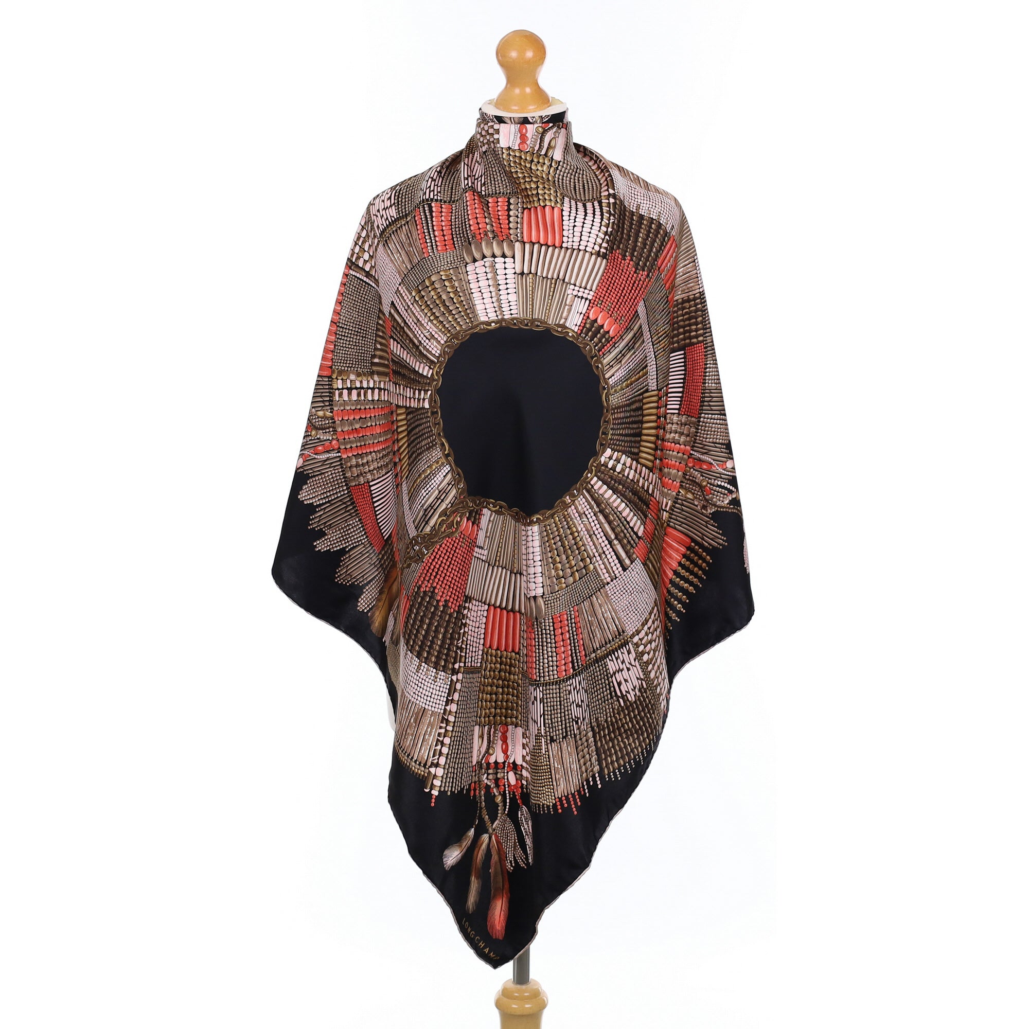 Longchamp Bead Pattern Silk Scarf