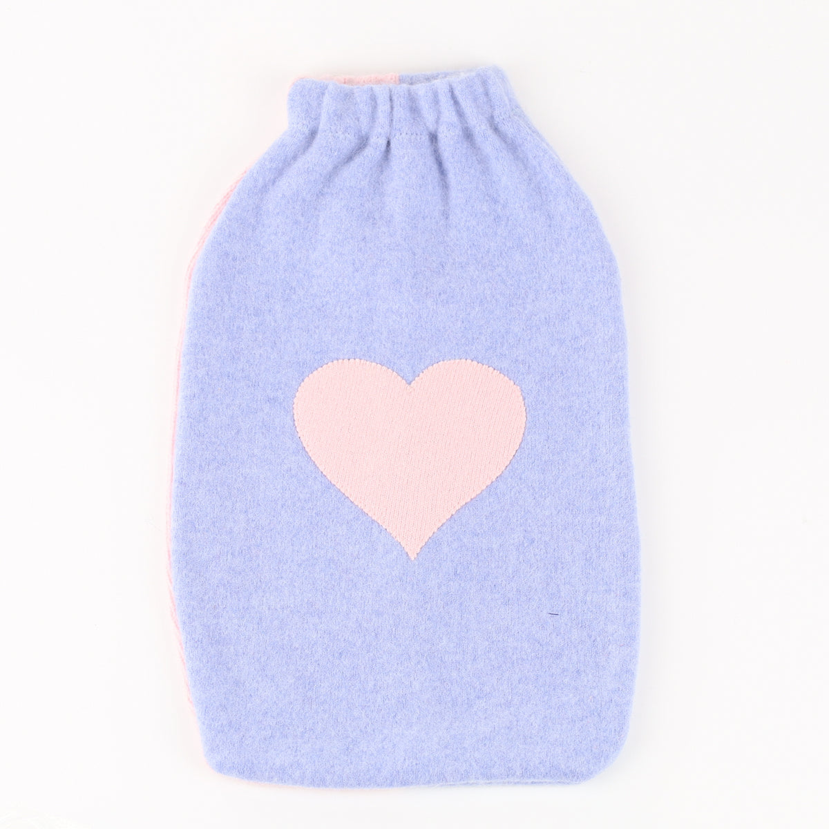 Sky Blue and Pink Cashmere Large Hot Water Bottle