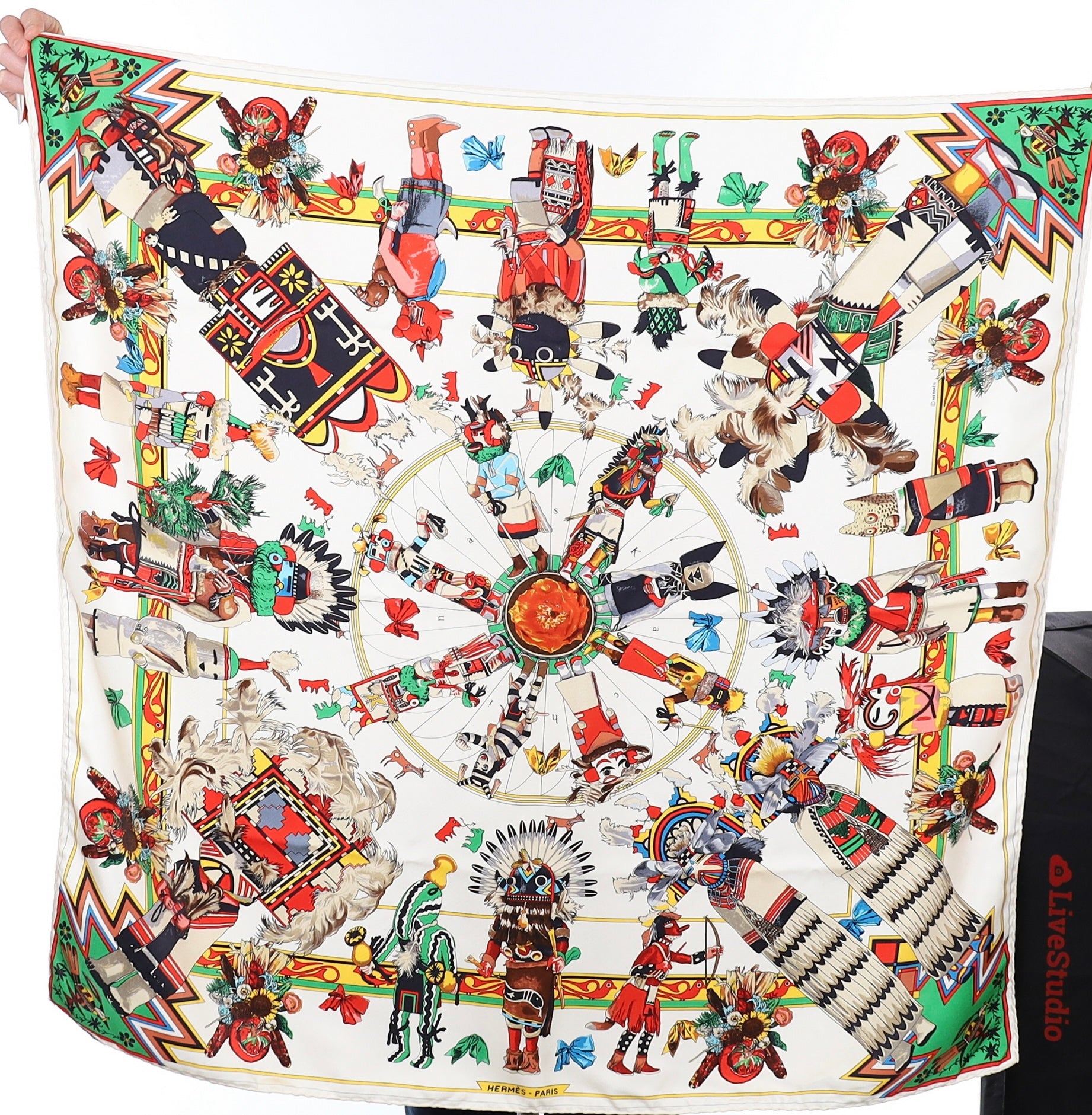 Hermès Kachinas Silk Scarf Rare