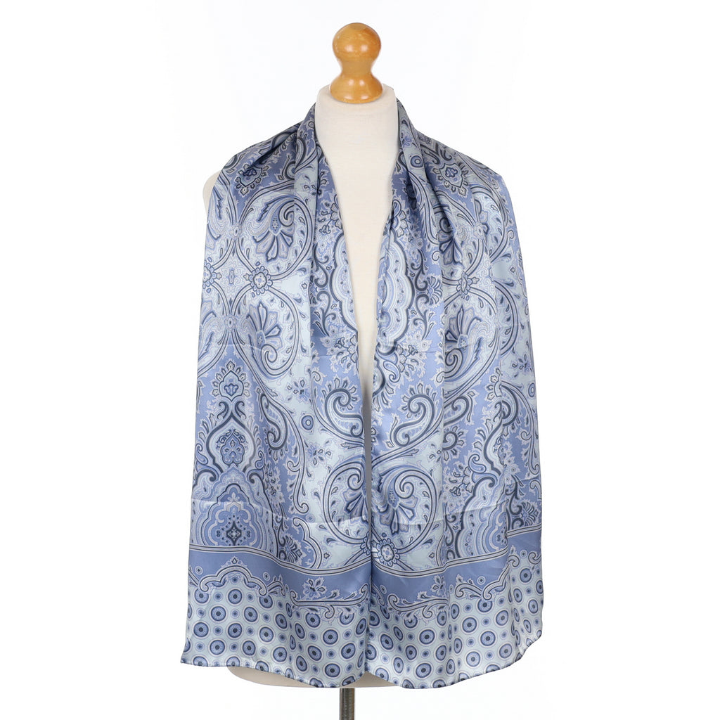 Jaeger Blue Paisley Vintage Silk Scarf