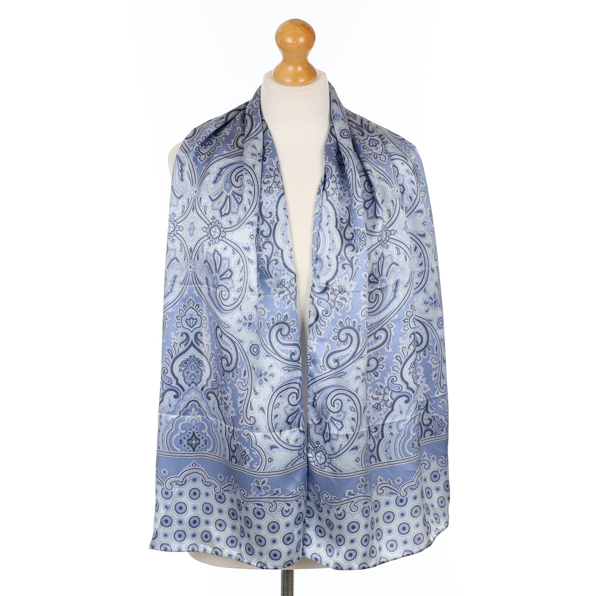 Jaeger Blue Paisley Vintage Silk Scarf