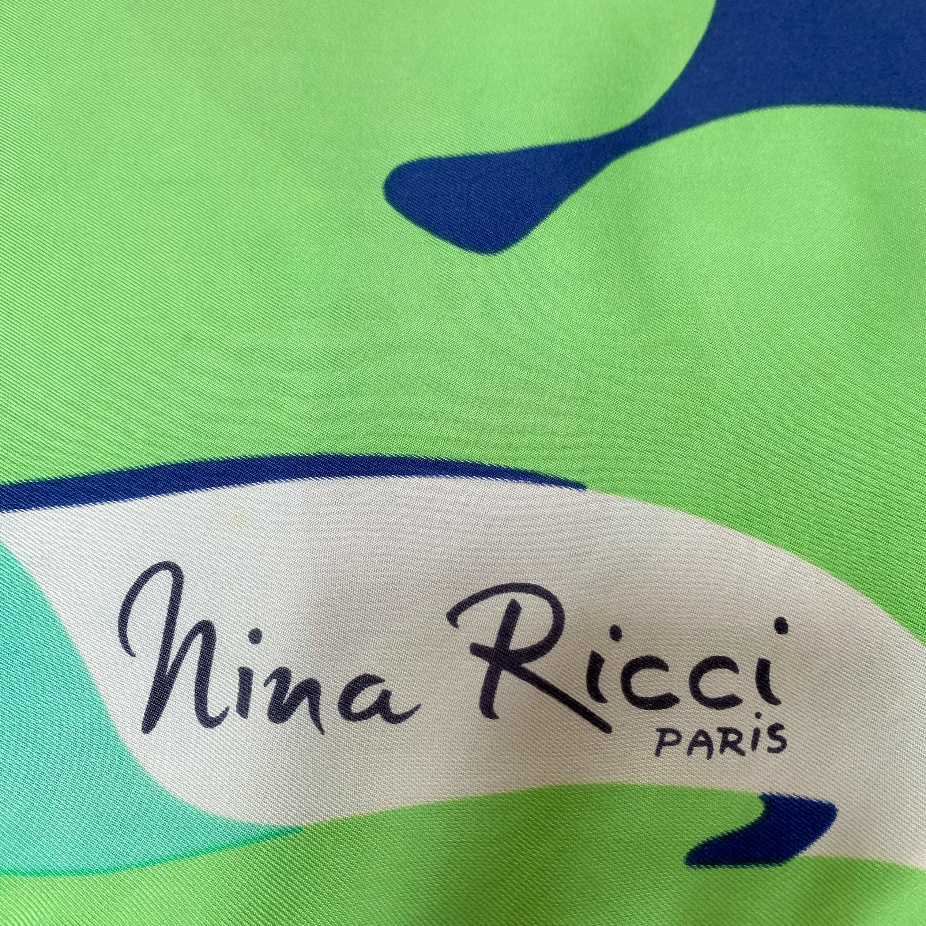 1970s Nina Ricci Vintage Silk Scarf