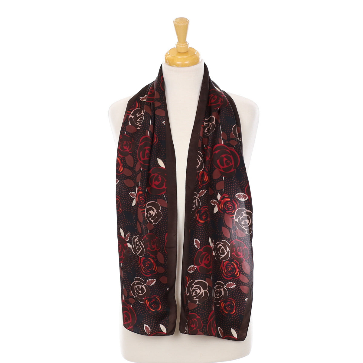 Laura Ashley Brown and Black Silk Scarf
