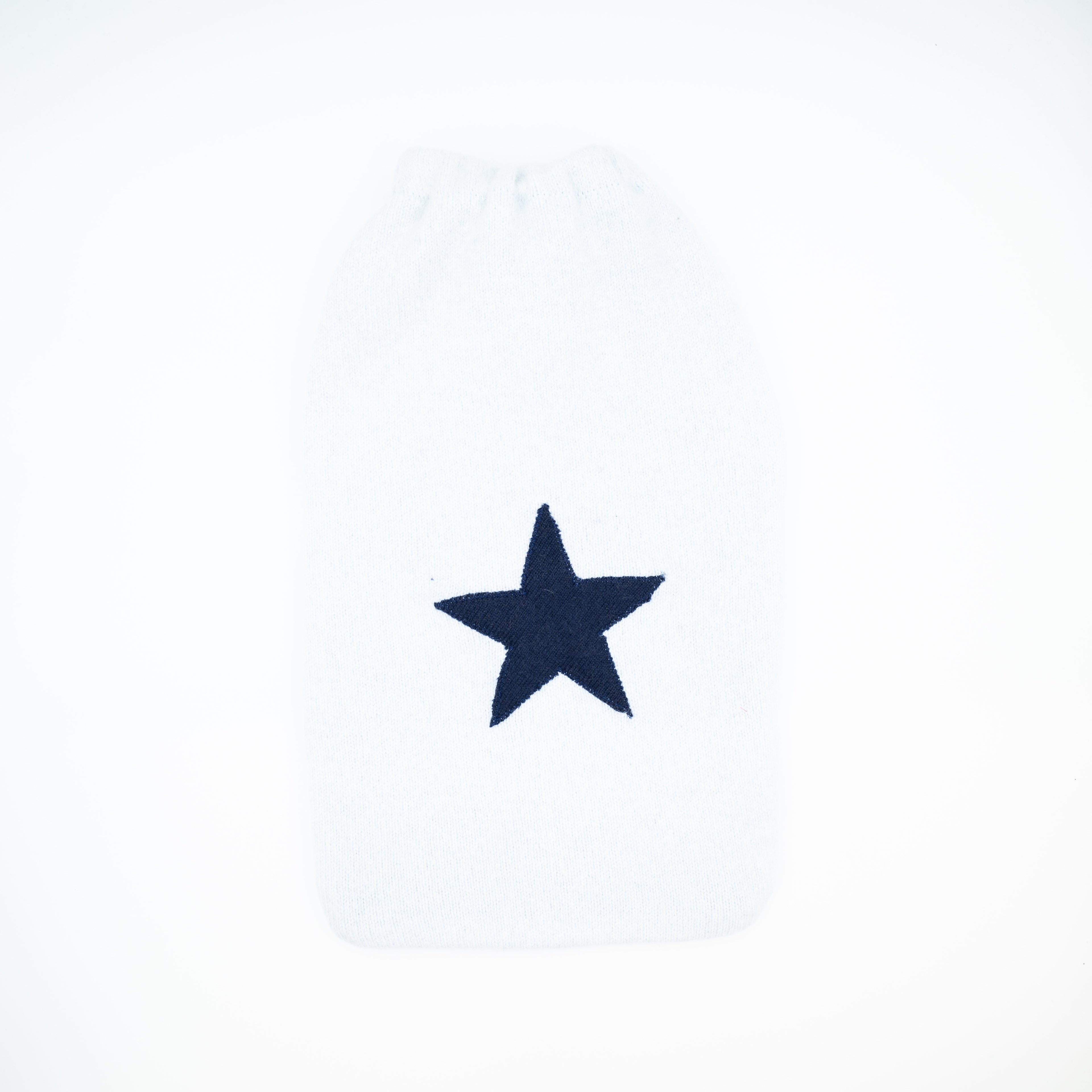 Baby Blue and Navy Star Cashmere Large Hot Water Bottle