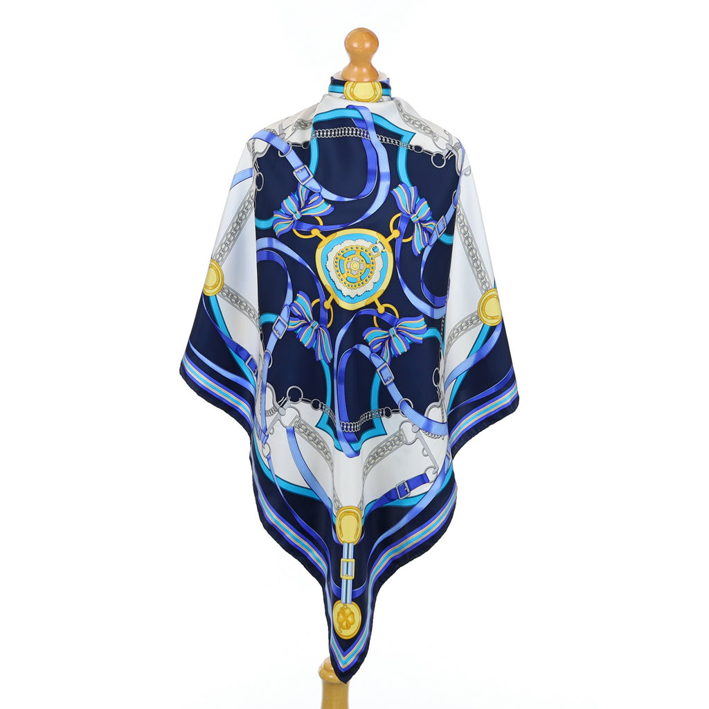 Brand New E.Marinella Blue Toned Designer Silk Scarf