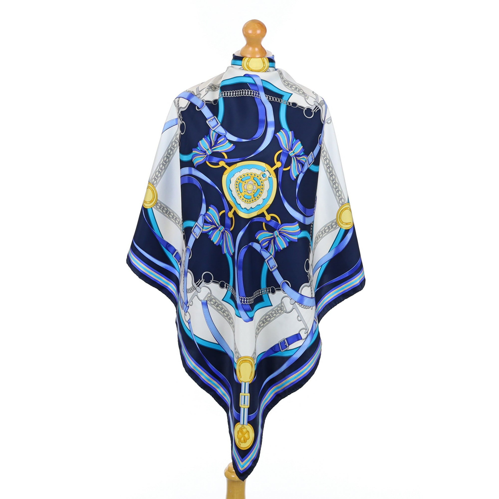 Brand New E.Marinella Blue Toned Designer Silk Scarf