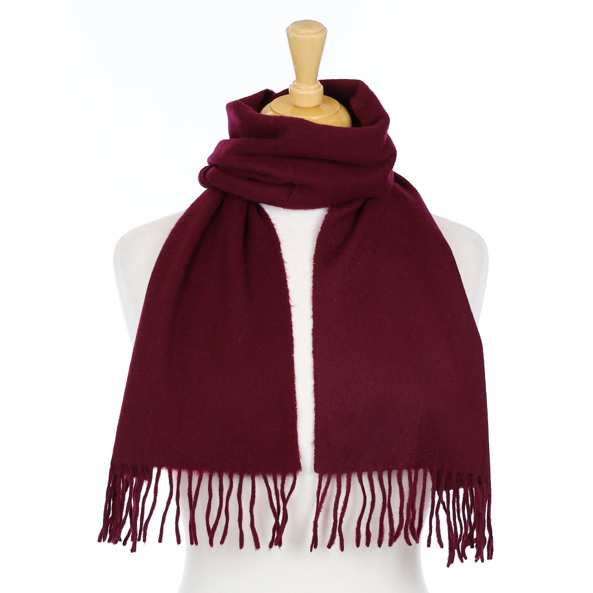 Mulberry Red Woven Cashmere Scarf