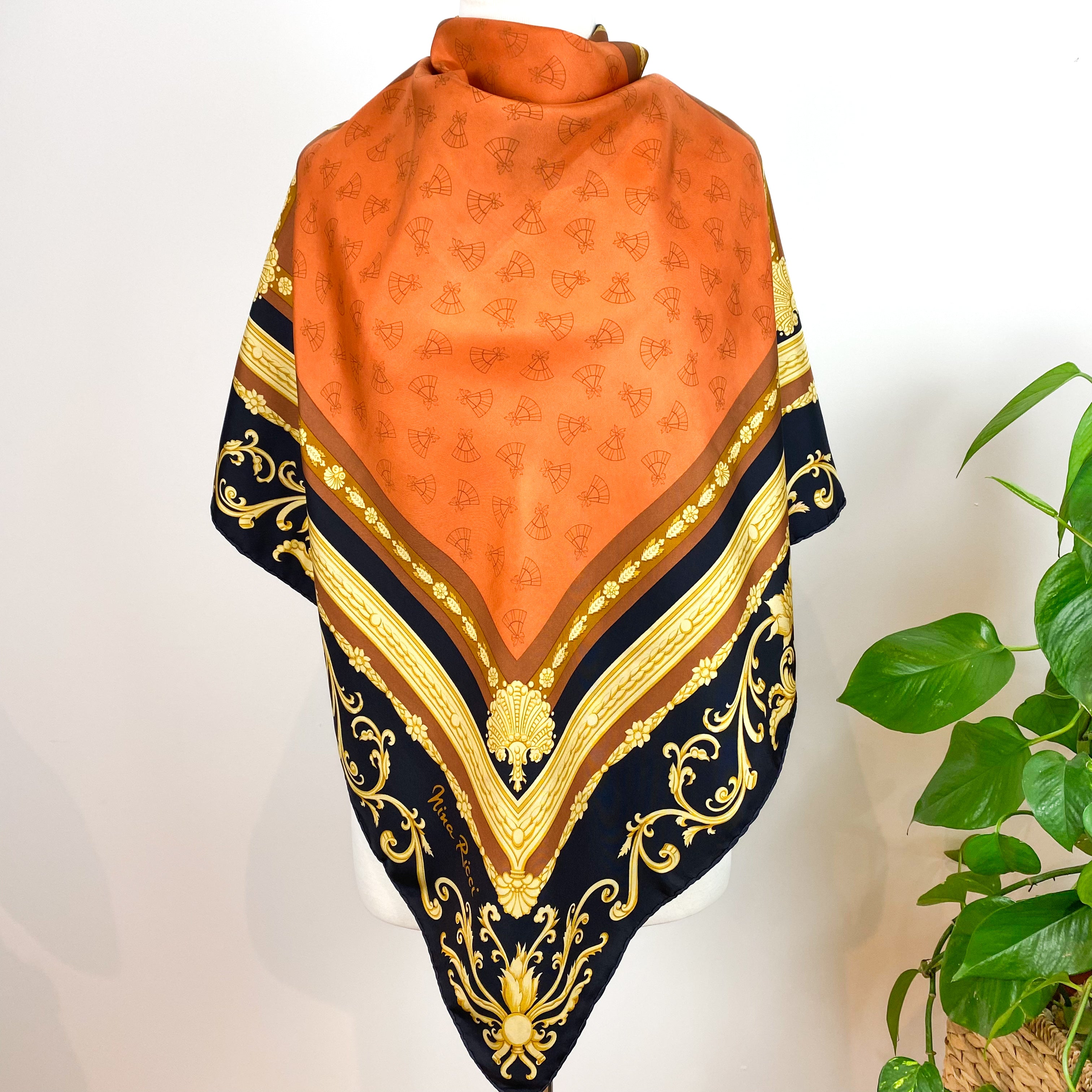 Immaculate 1970s Nina Ricci Italian Vintage Silk Scarf