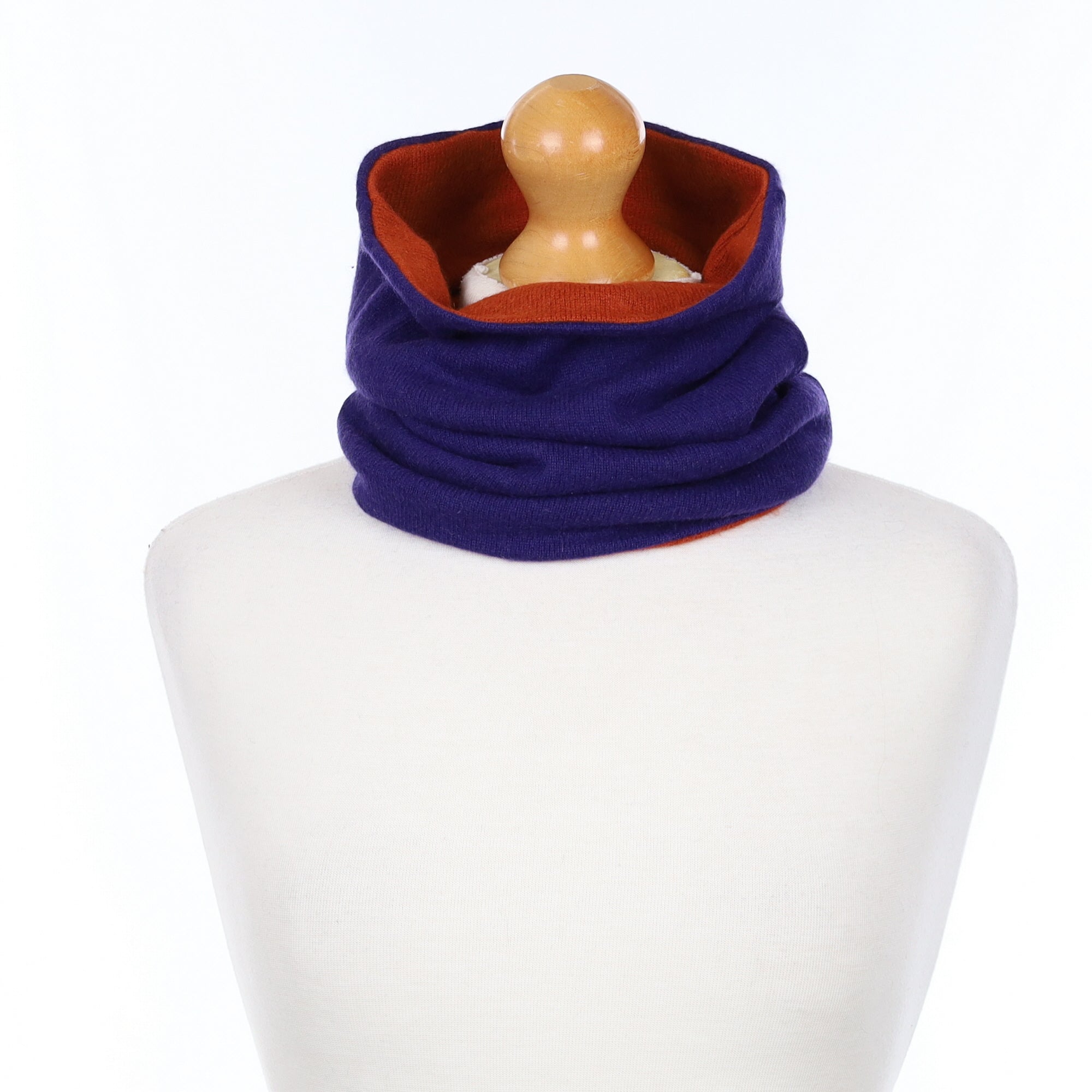Iris and Burnt Orange Luxury Double Layered Snood