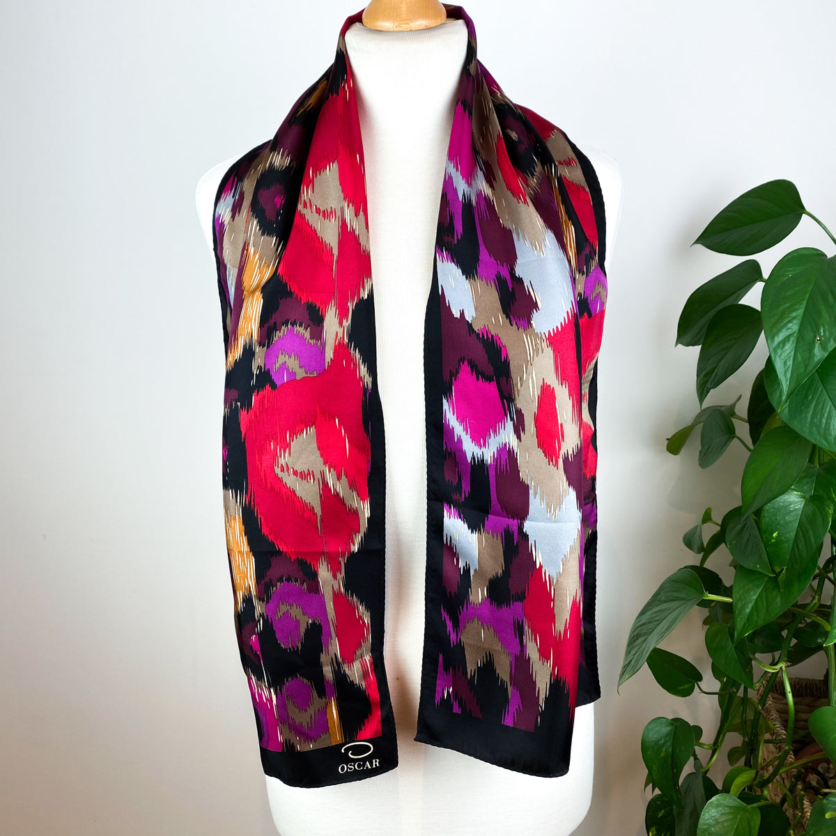 Osca de la Renta Long Aztec Silk Scarf