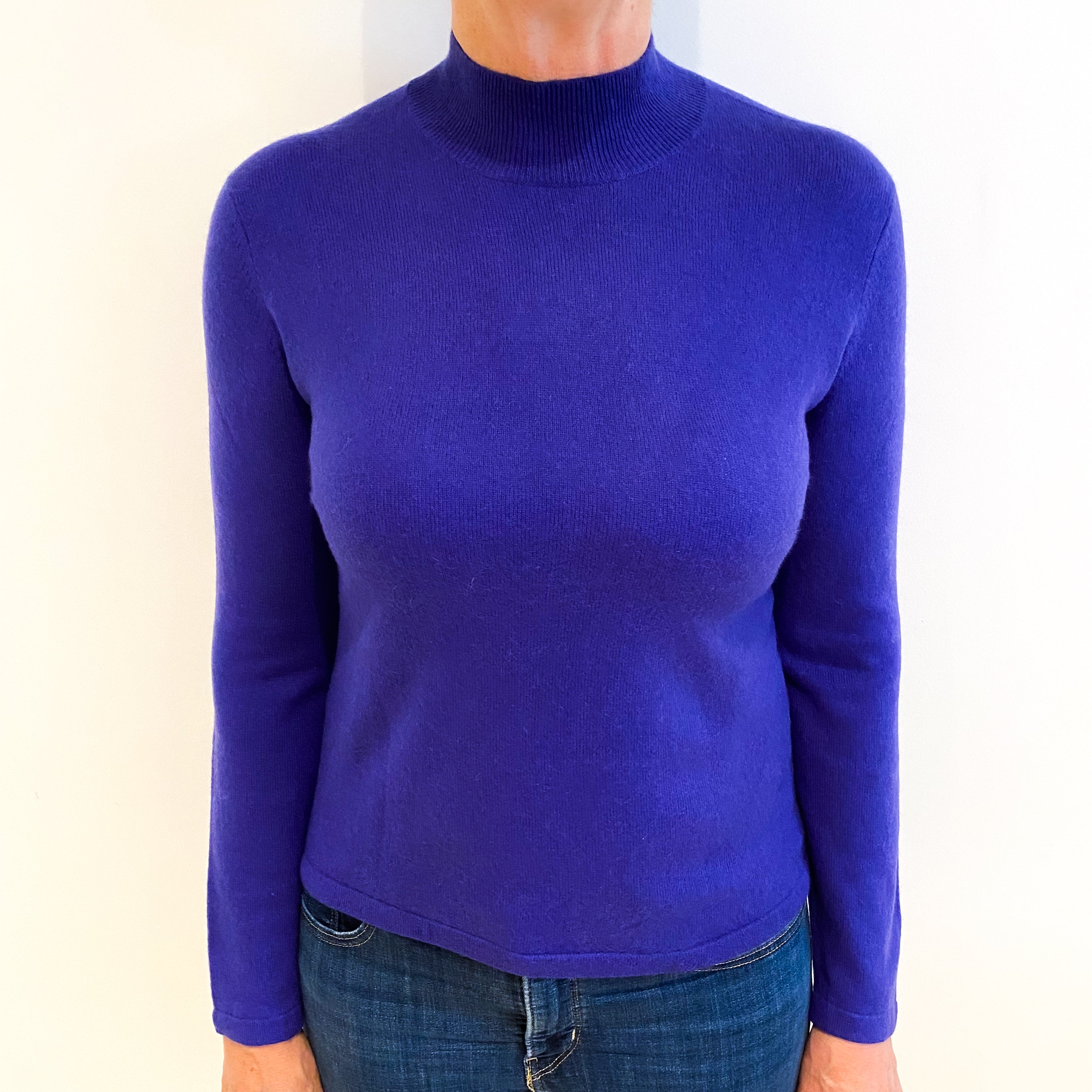 Iris Purple Cashmere Turtle Neck Jumper Medium