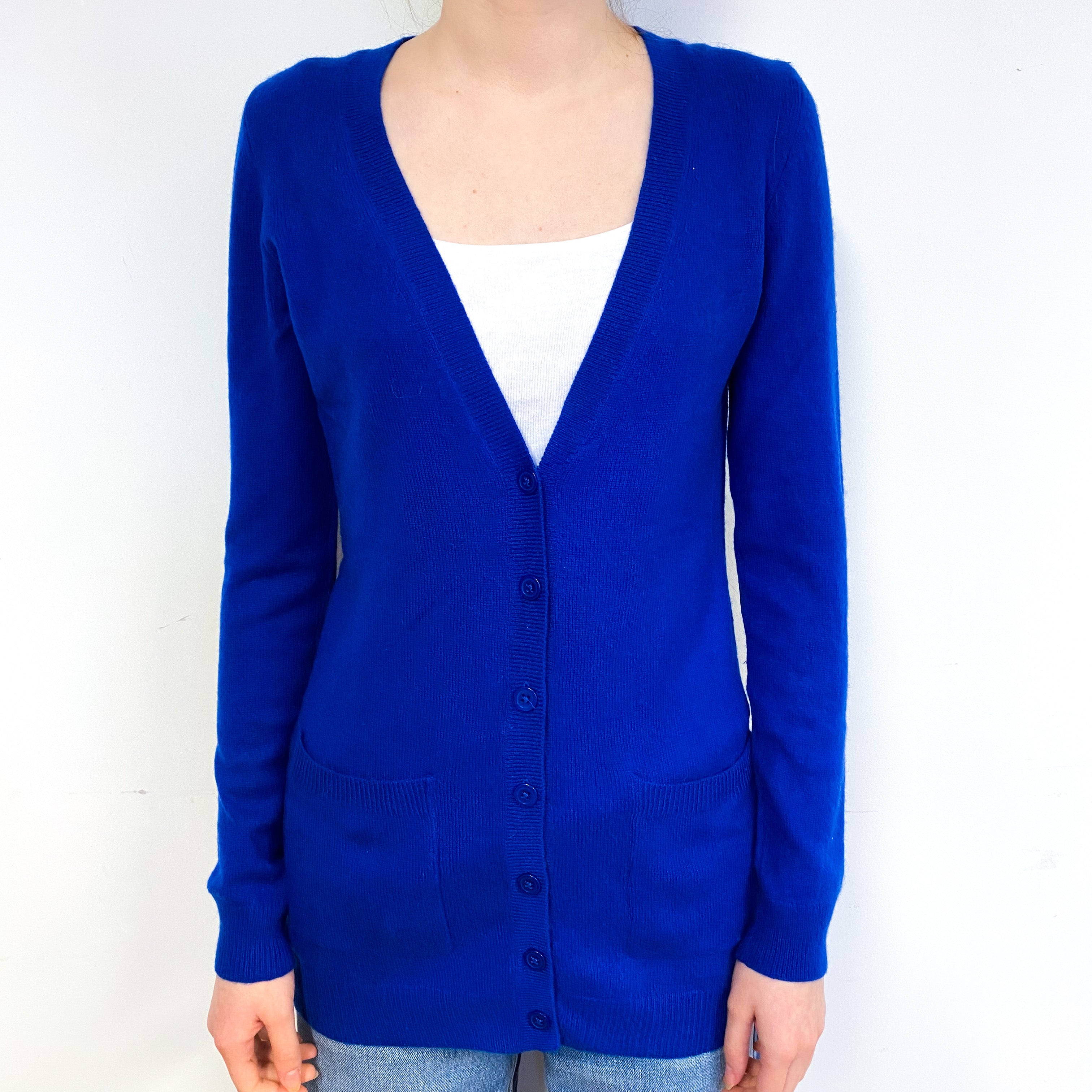 Admiral Blue Cashmere V-Neck Cardigan Extra Small