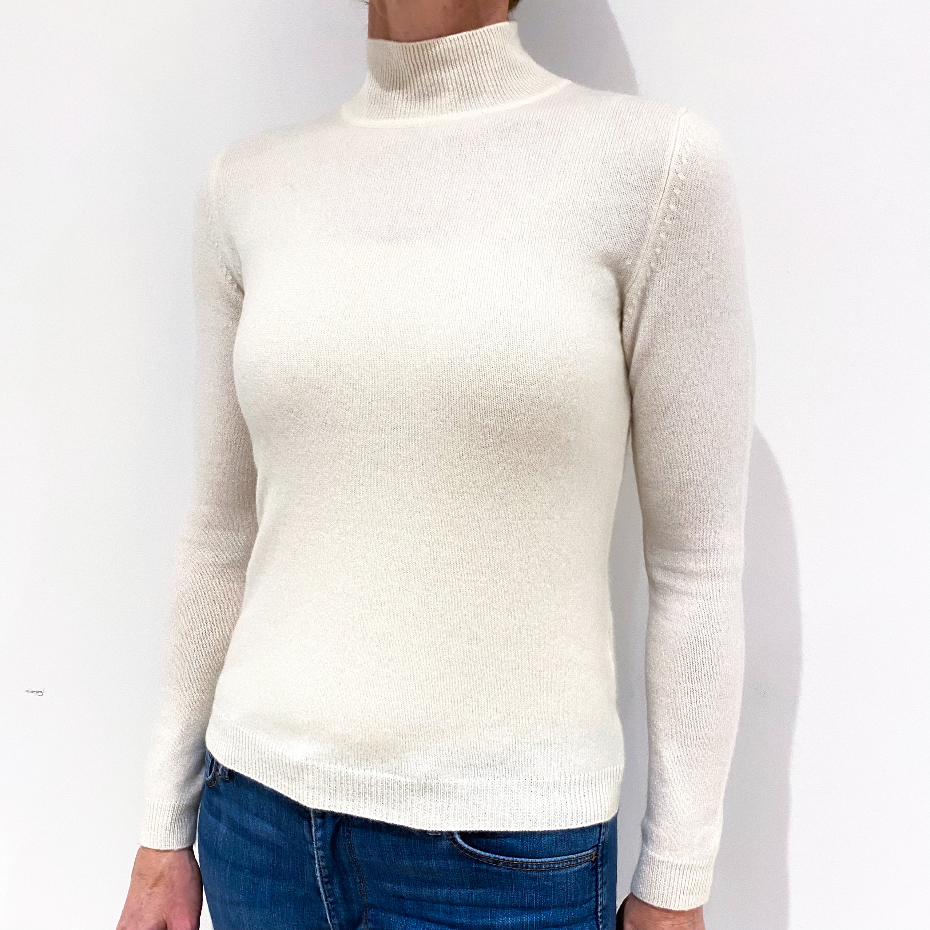 Cream Cashmere Turtle Neck Jumper Small