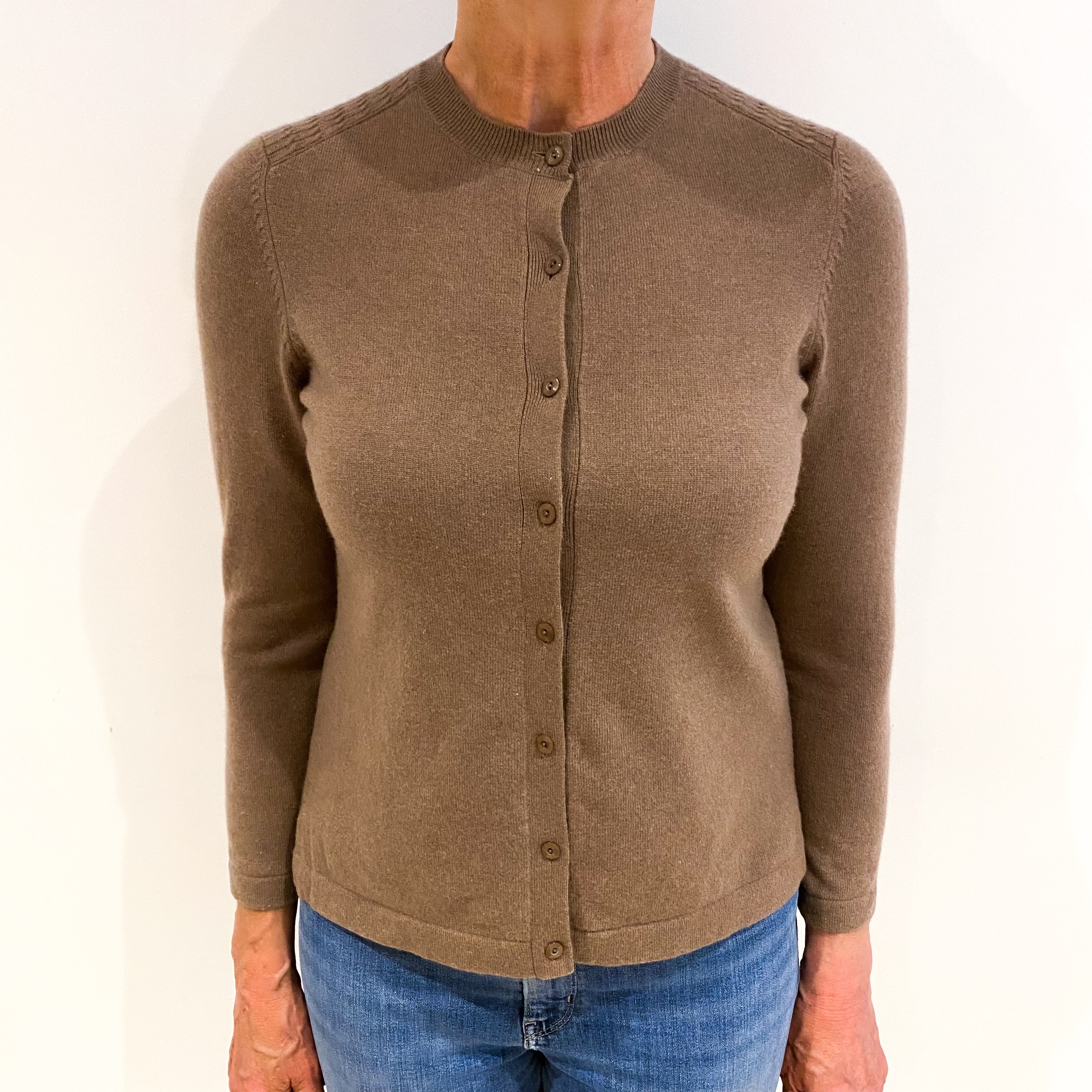 Mocha Brown Cashmere Cardigan Medium