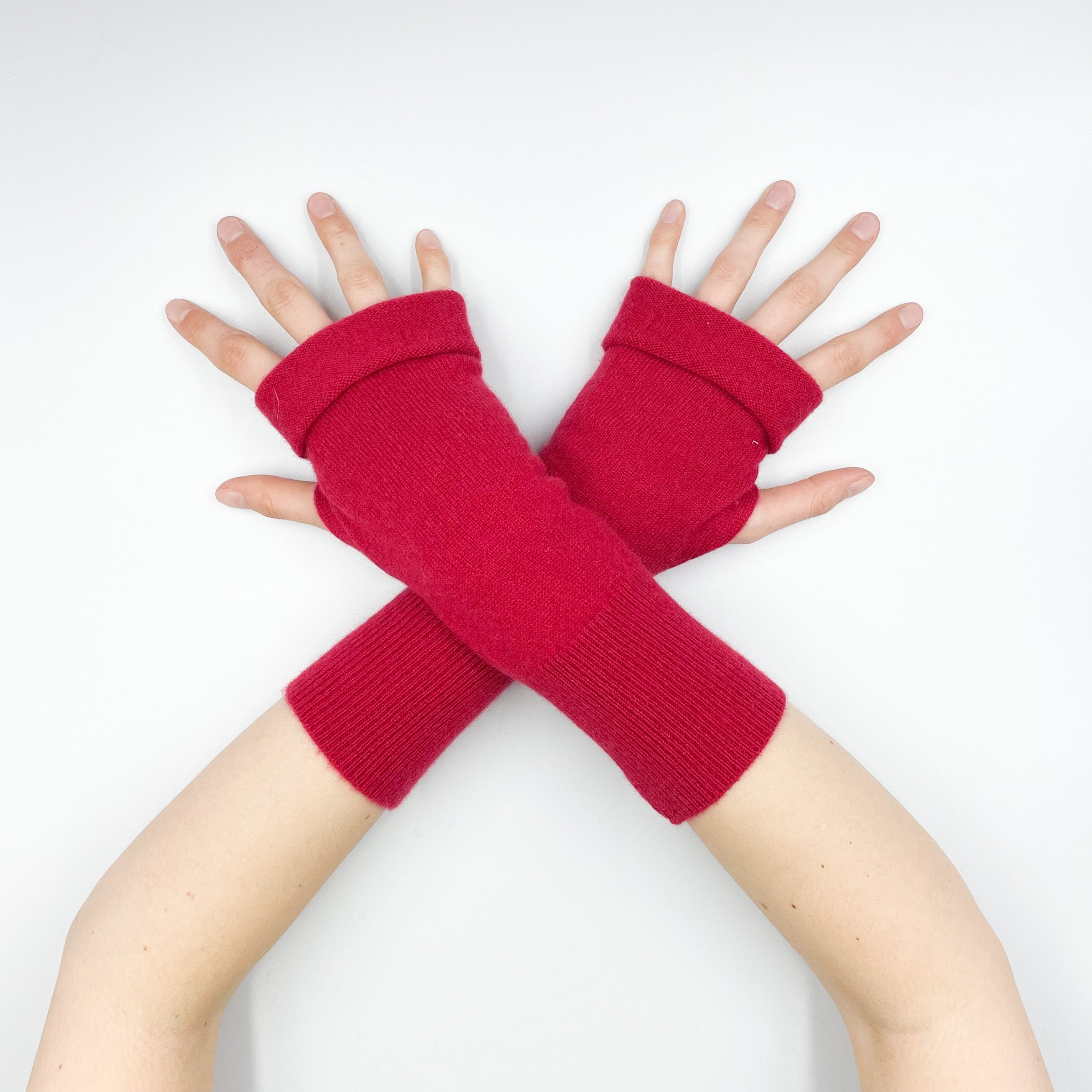 Ruby Red Fingerless Gloves