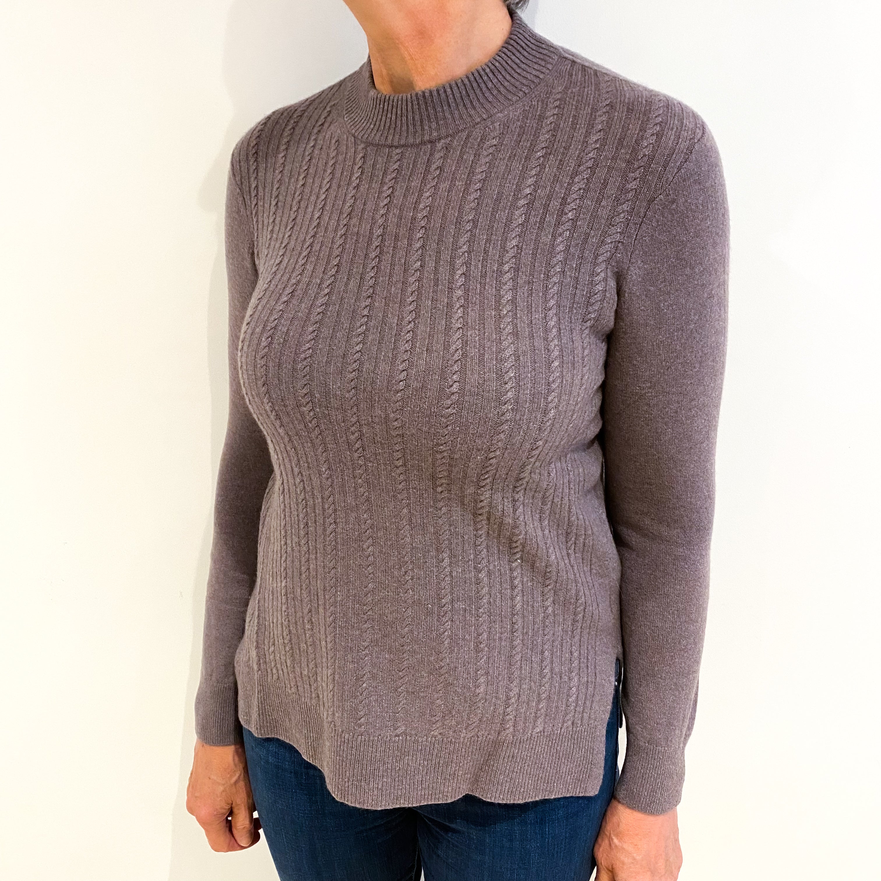 Slate Purple Cashmere Turtle Neck Jumper Medium