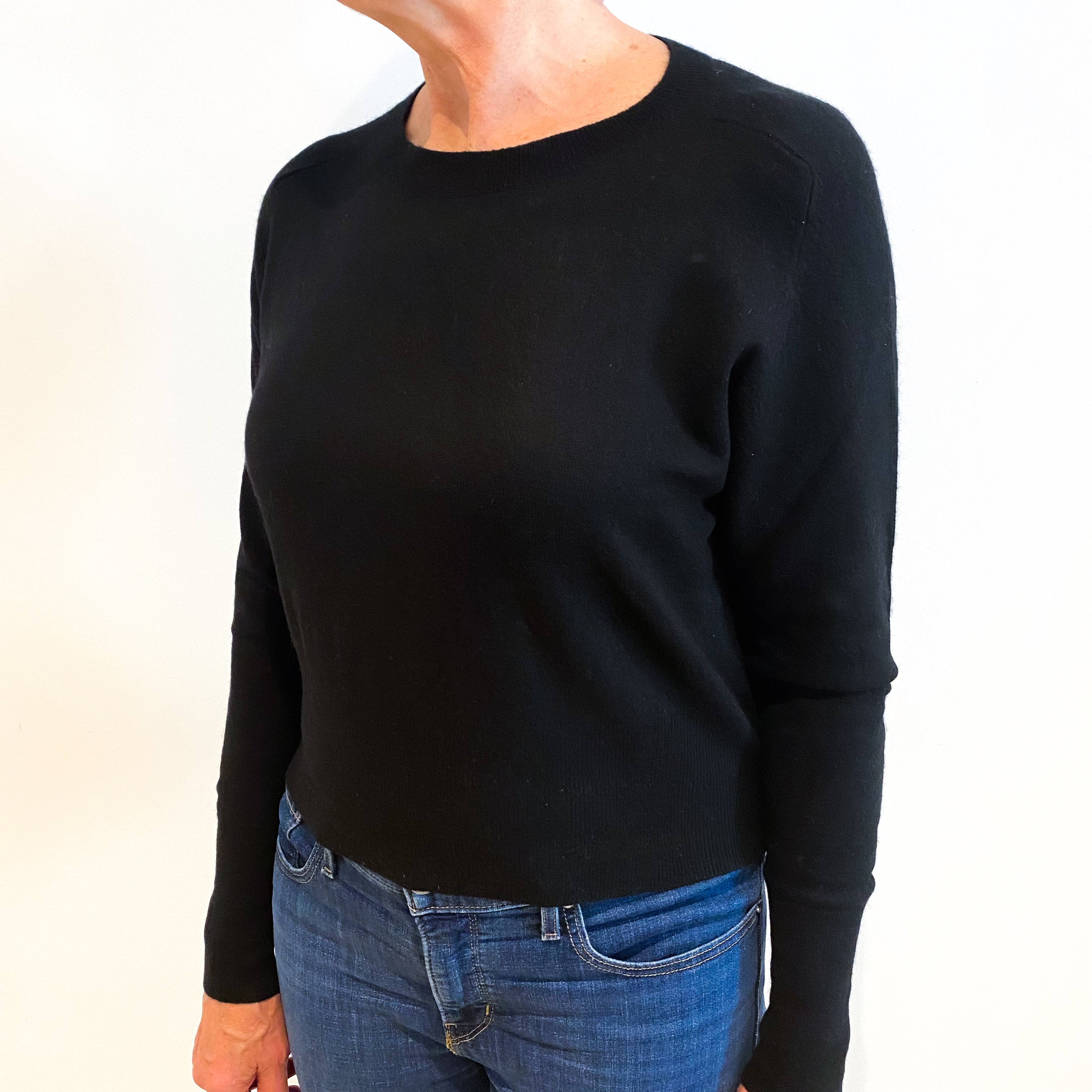 Theory Black Cashmere Crew Neck Jumper Medium
