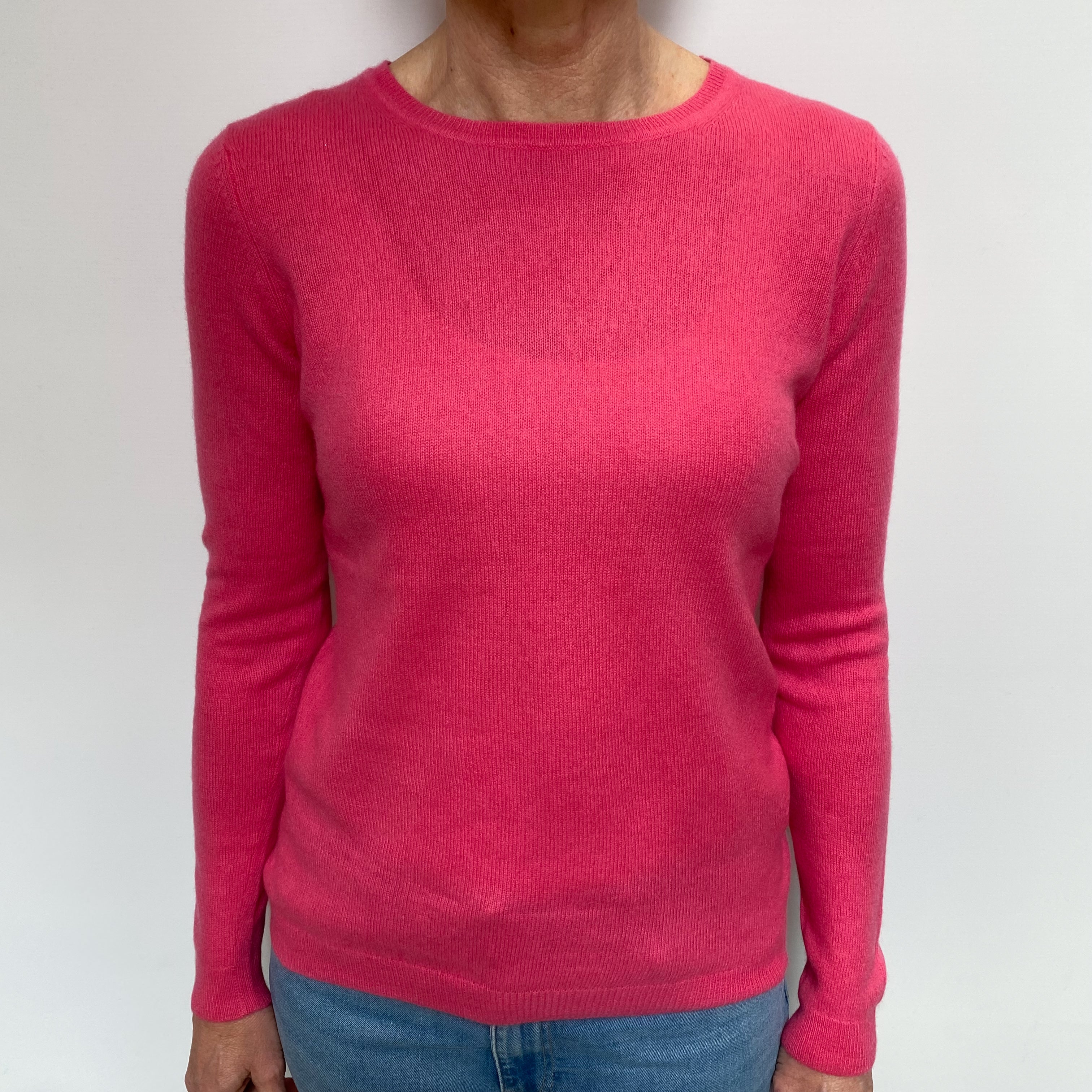 Lupin Pink Cashmere Crew Neck Jumper Small
