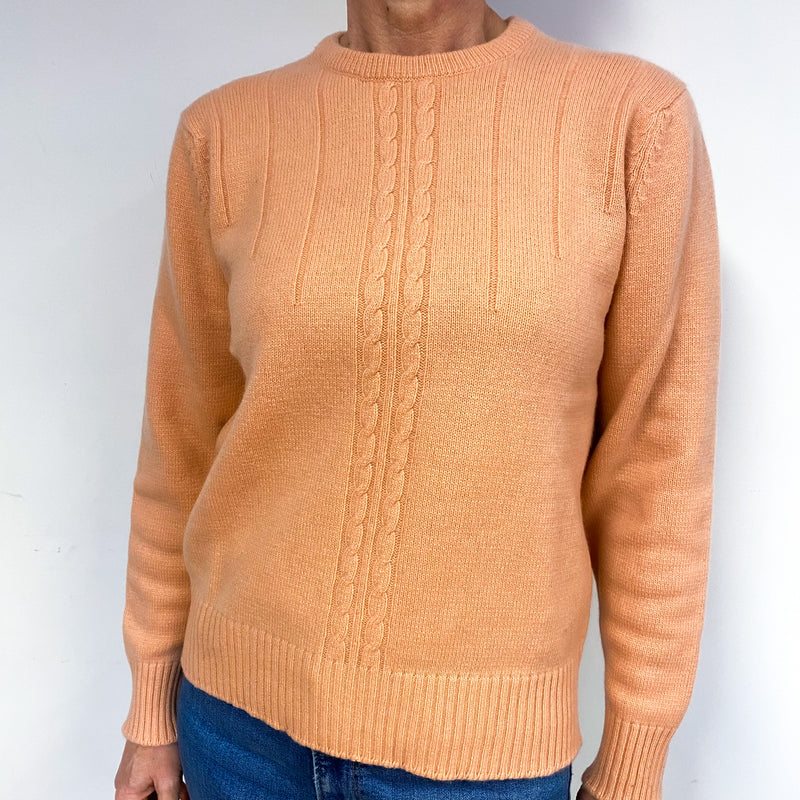 Soft Peach Cashmere Crew Neck Jumper Medium