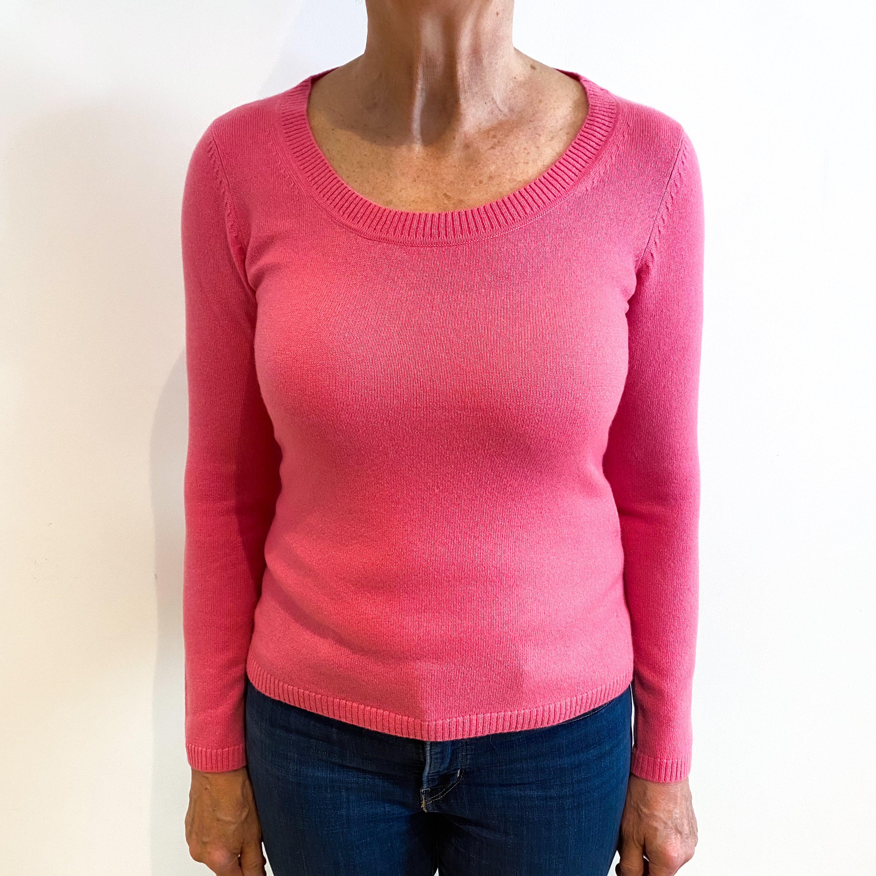 New Bubble Gum Pink Cashmere Crew Neck Jumper Medium