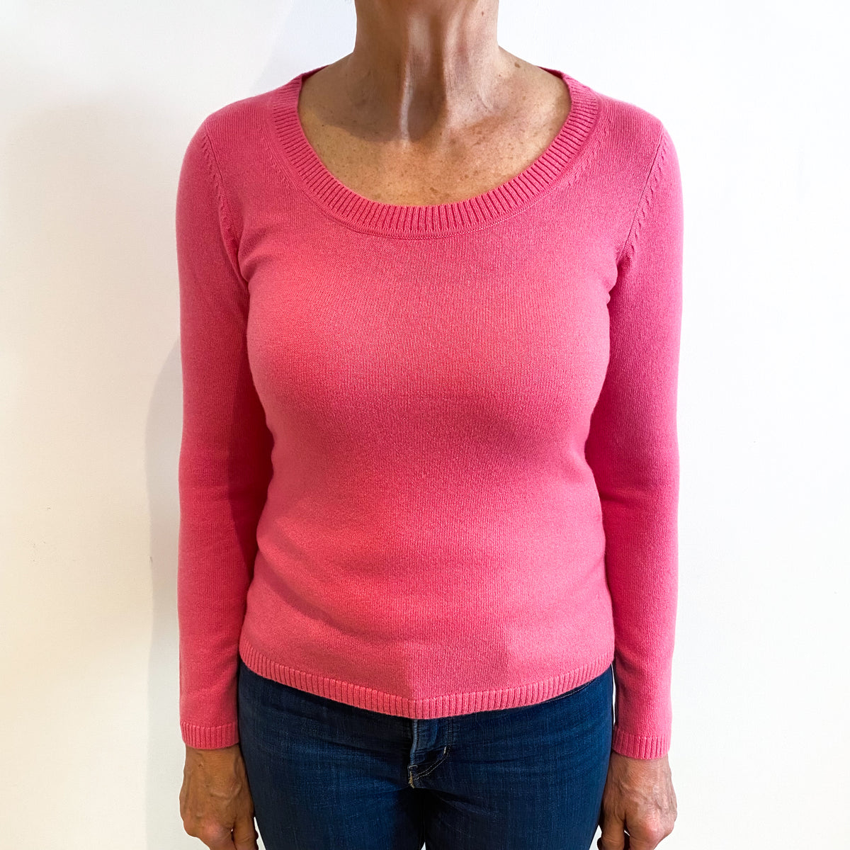New Bubble Gum Pink Cashmere Crew Neck Jumper Medium