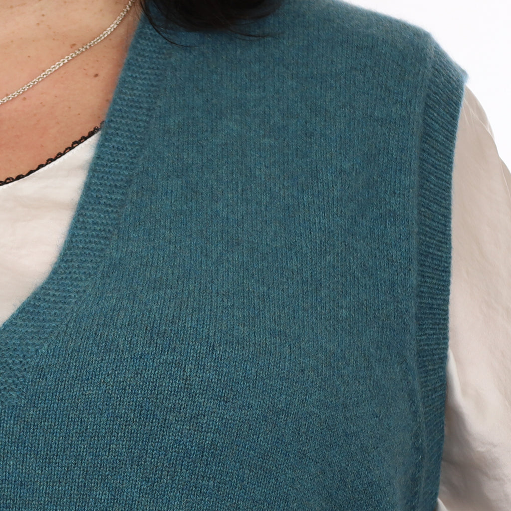 Brand New Ocean Green Luxury Cashmere Tank Top 3XL UK 24-26