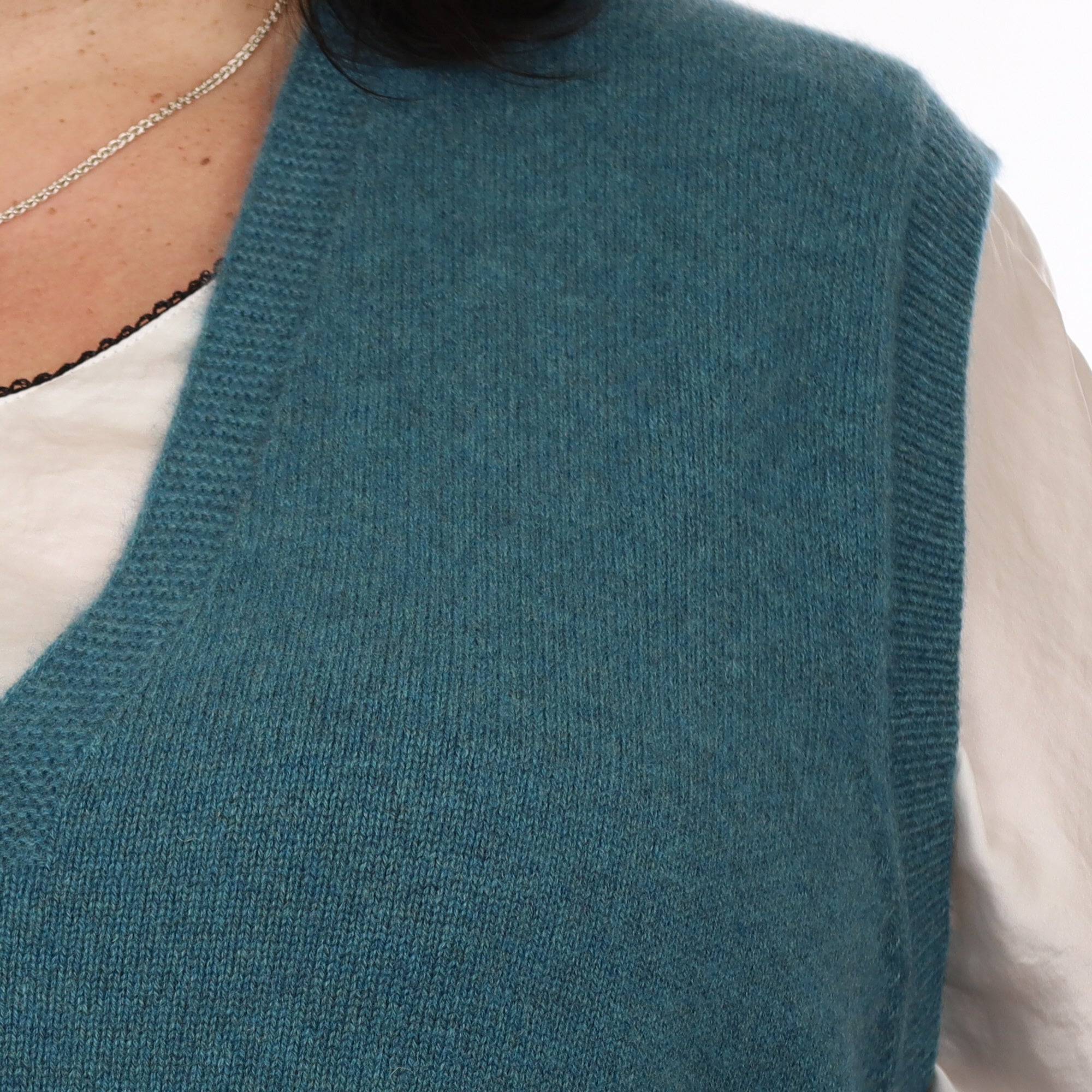 Brand New Ocean Green Luxury Cashmere Tank Top 3XL UK 24-26