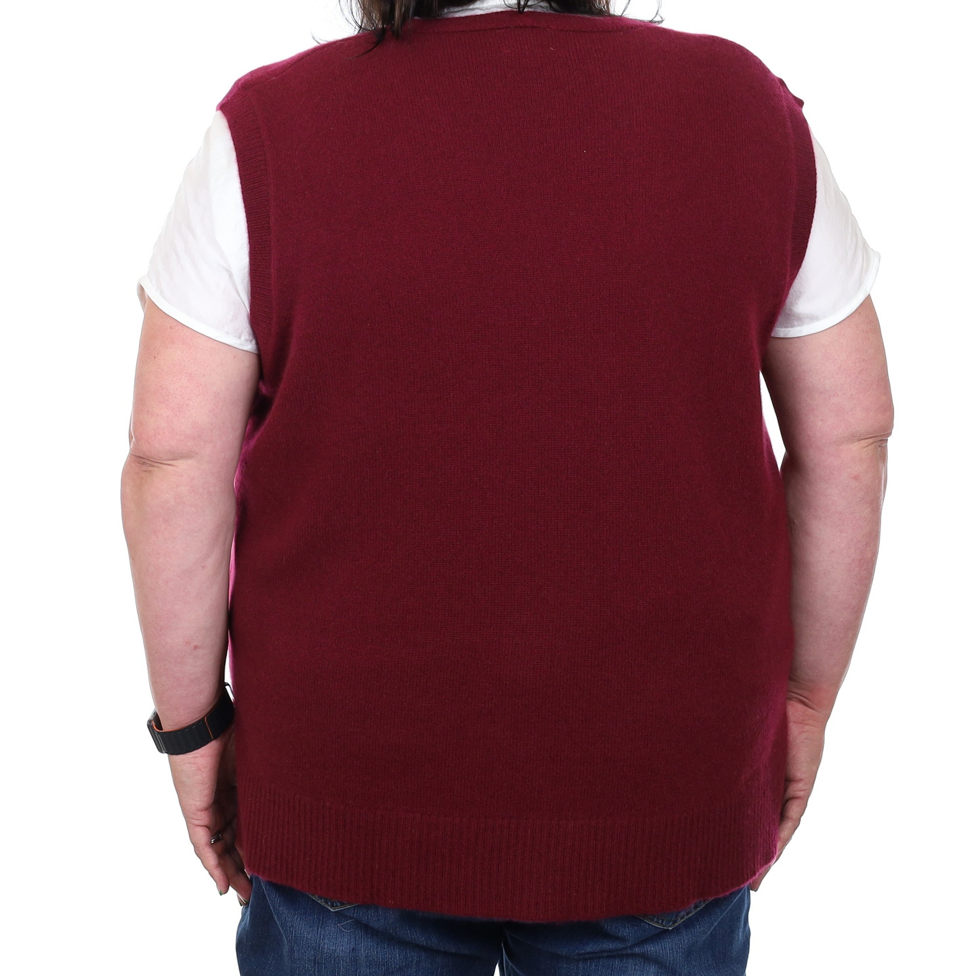 Brand New Rich Wine Luxury Cashmere Tank Top 3XL UK 24-26