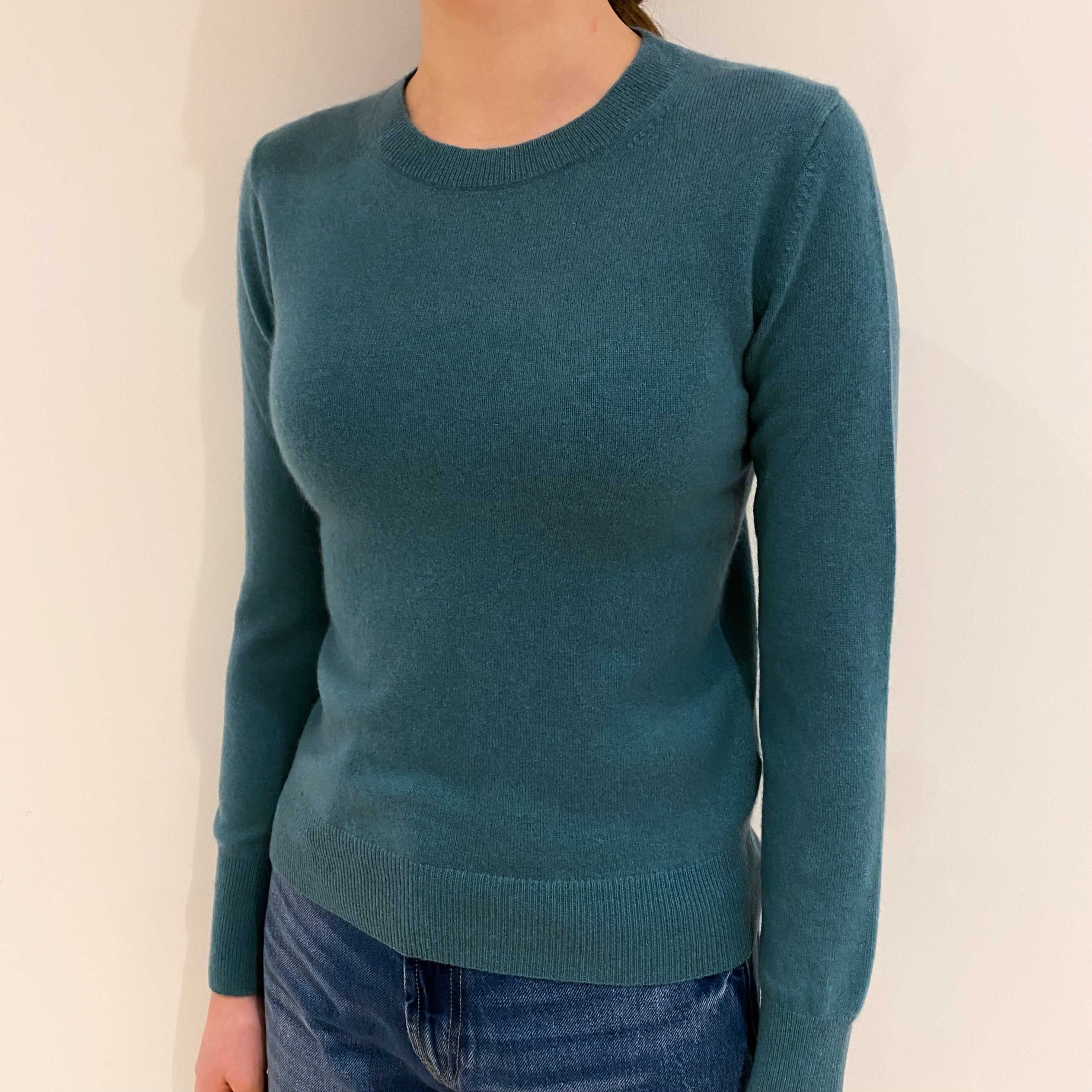 Sea Green Cashmere Crew Neck Jumper Extra Small