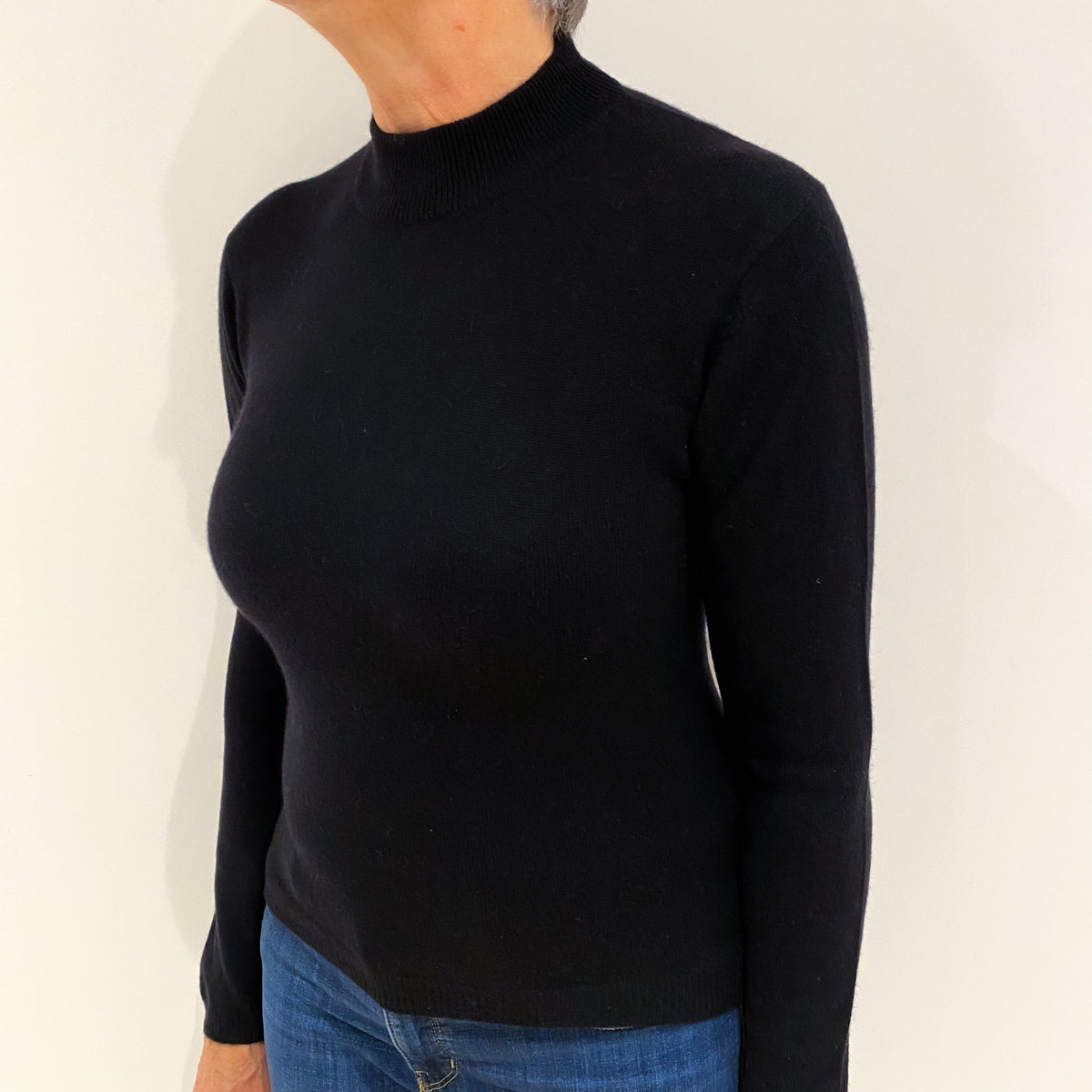 Black Cashmere Turtle Neck Jumper Medium