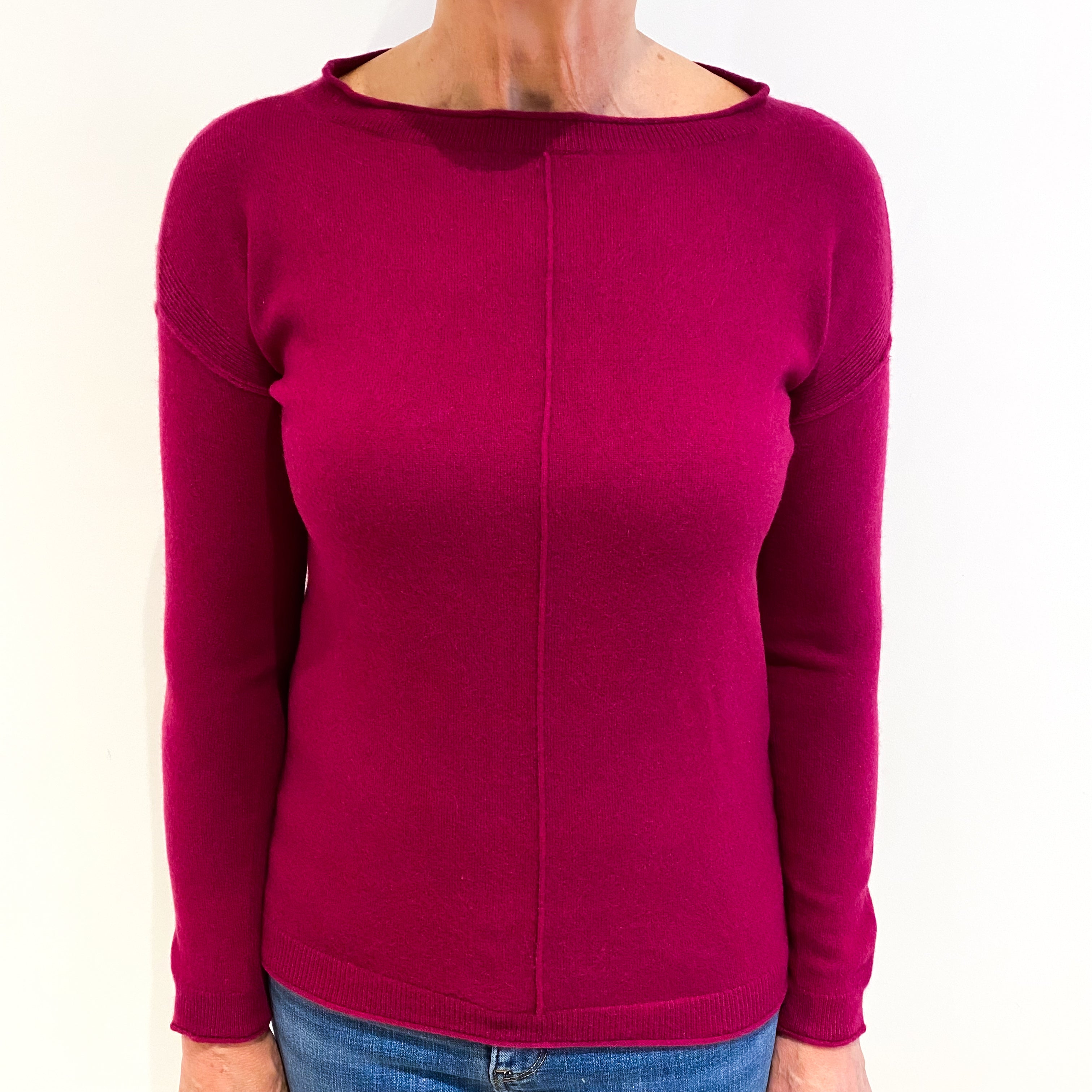 Grape Purple Cashmere Turtle Neck Jumper Medium