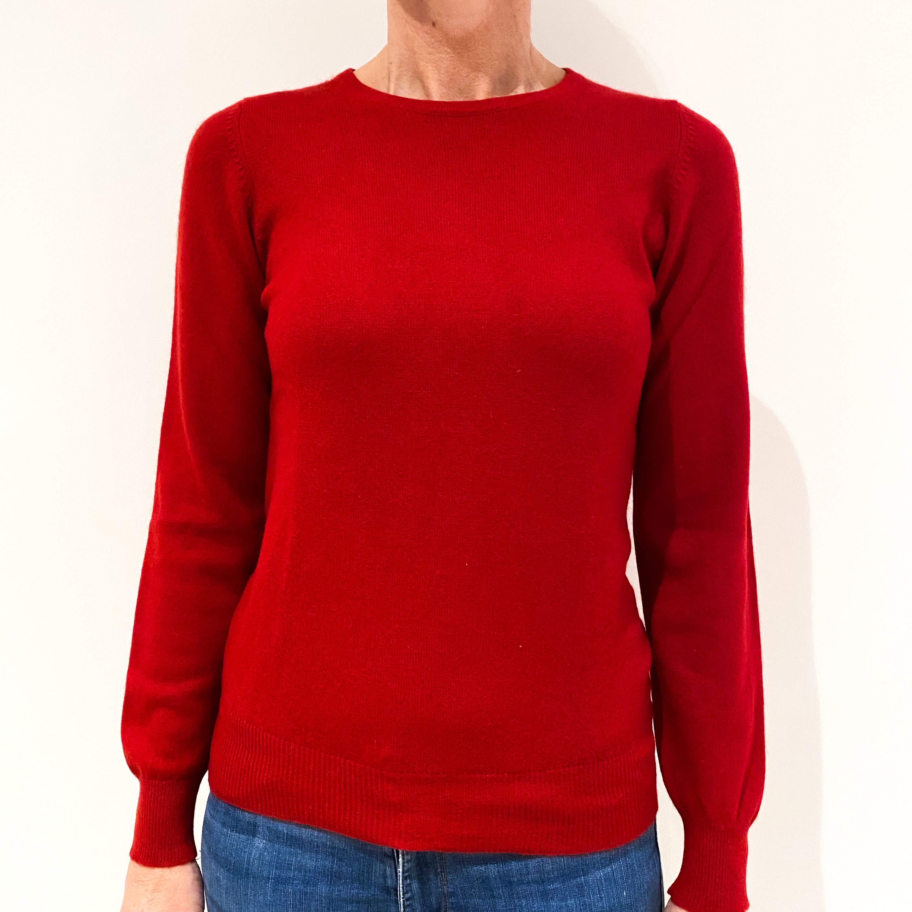 Scarlett Red Cashmere Crew Neck Jumper Small